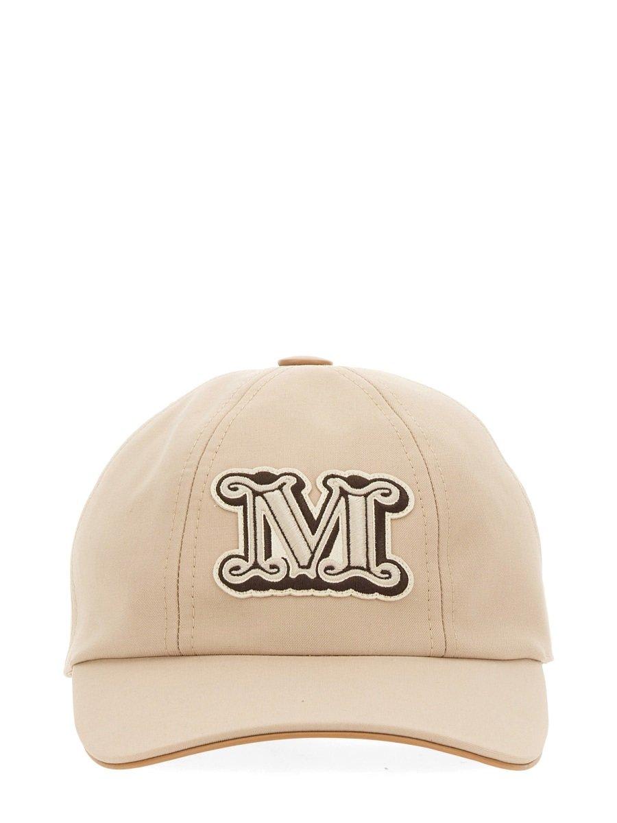 Shop Max Mara Logo Embroidered Baseball Cap In Beige