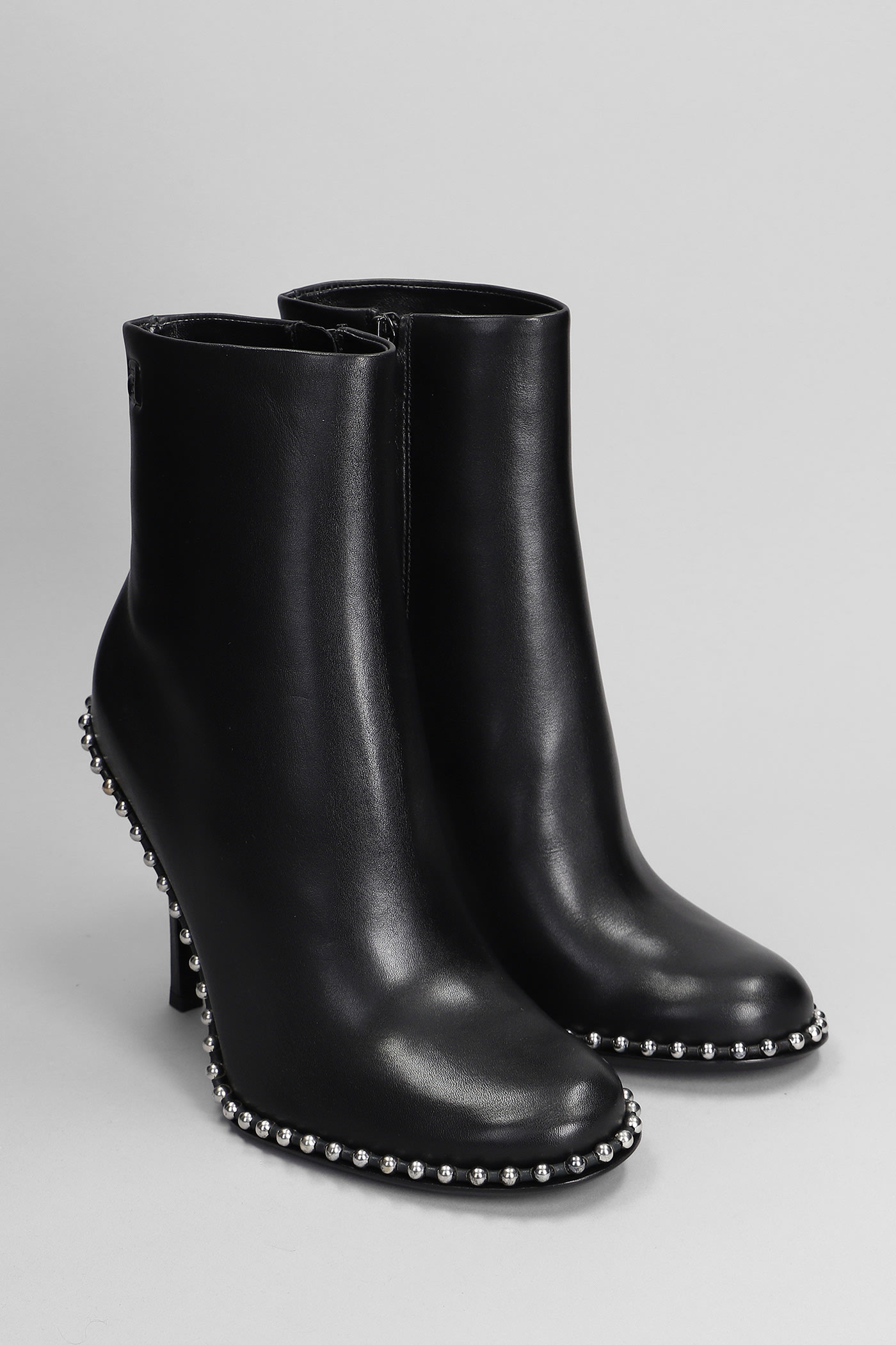 Shop Alexander Wang Nova 105 High Heels Ankle Boots In Black Leather