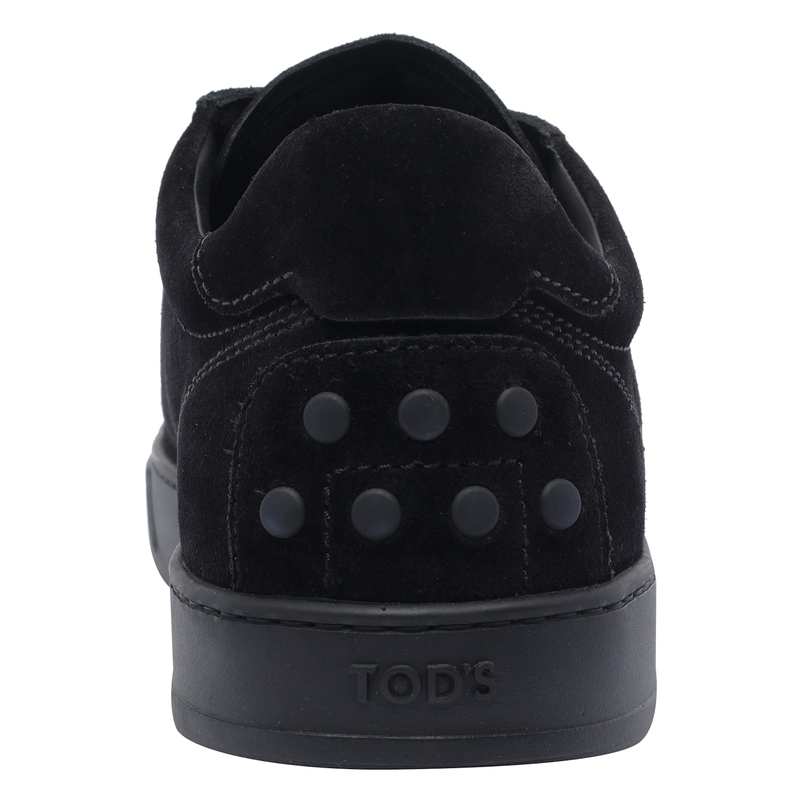 Tod's Low Top Suede Sneakers With Round Toe In Black