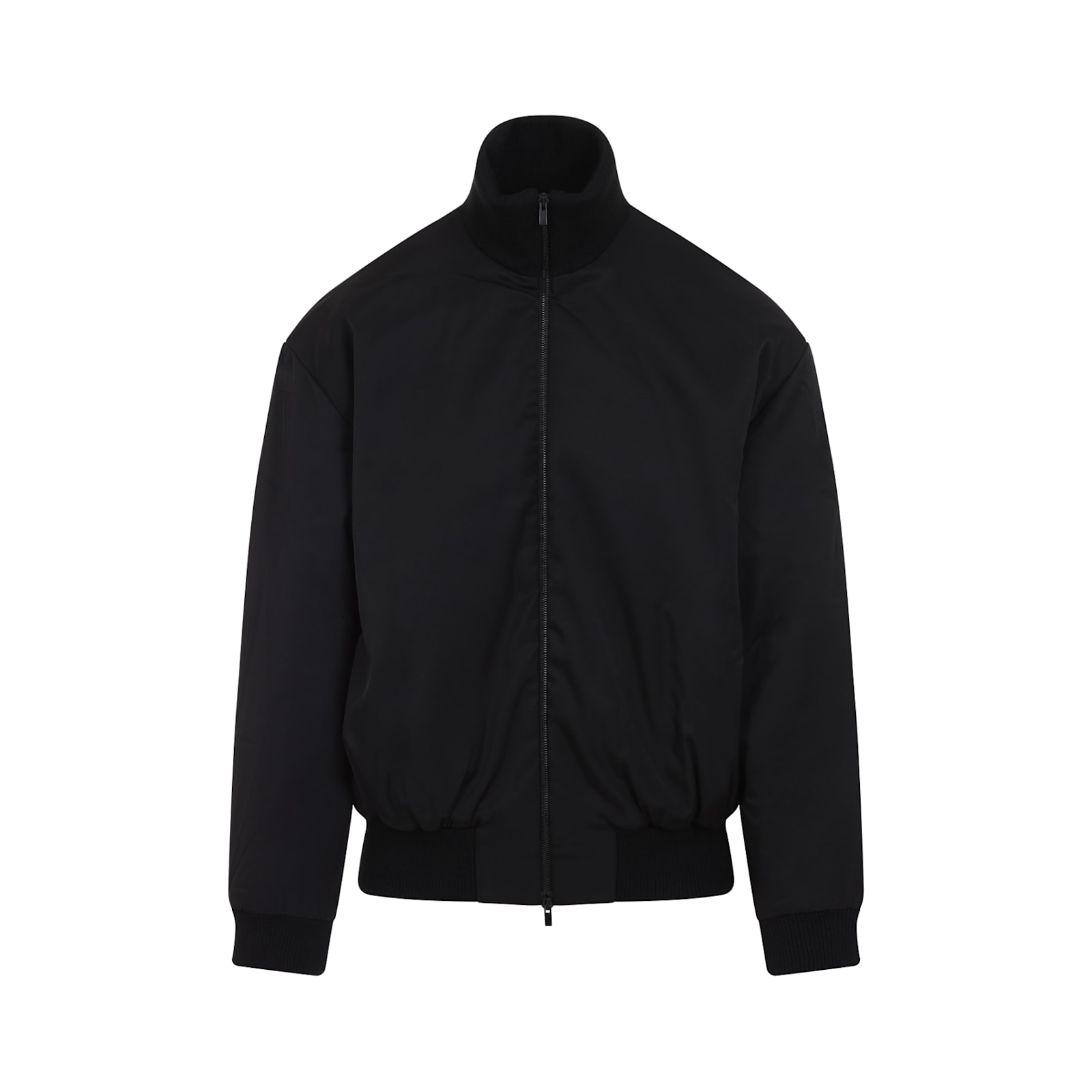 Fear Of God Oversized Cotton-blend Jersey Half-zip Sweatshirt In Black