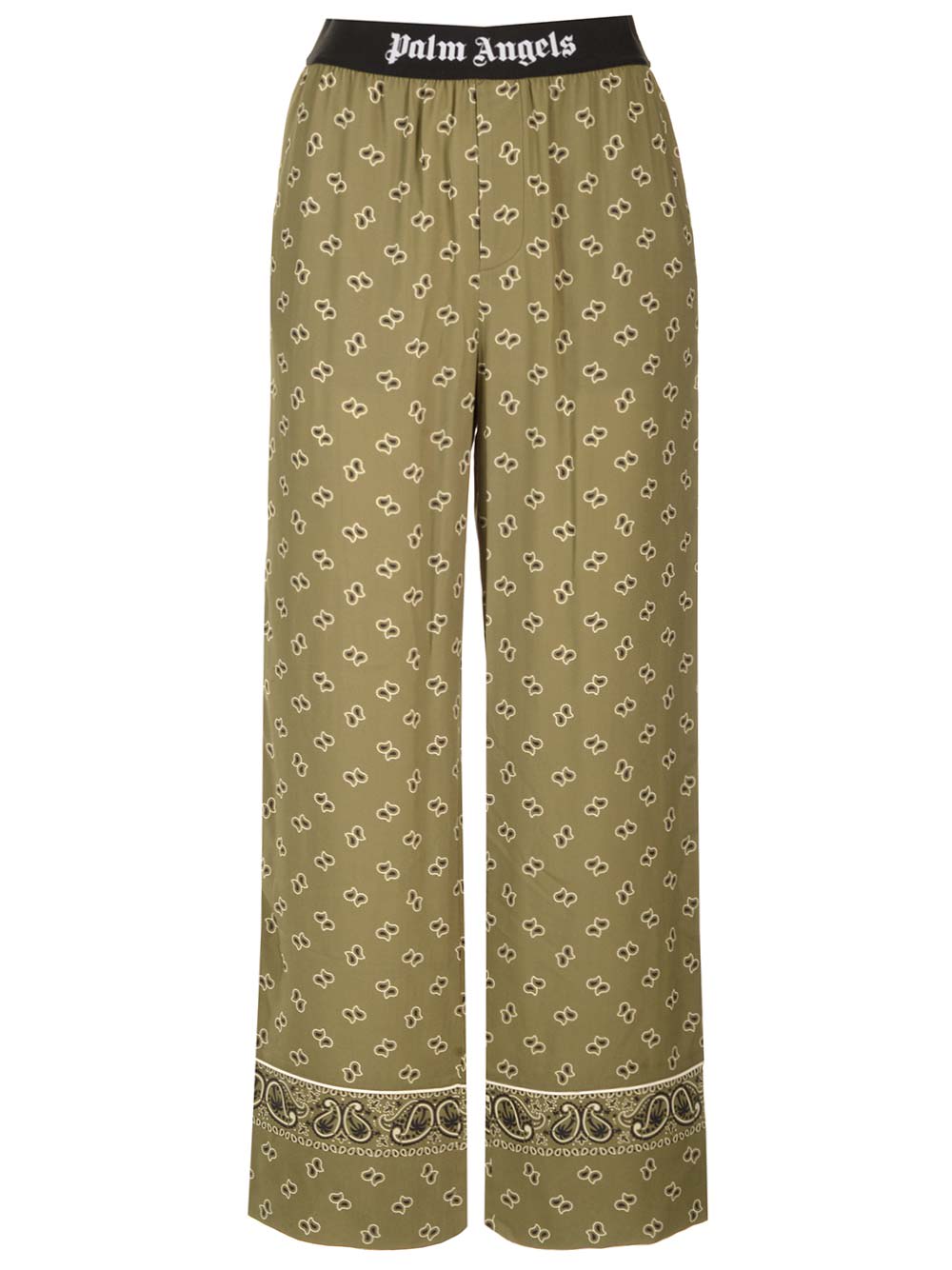 Shop Palm Angels Straight Paisley Print Pants In Green