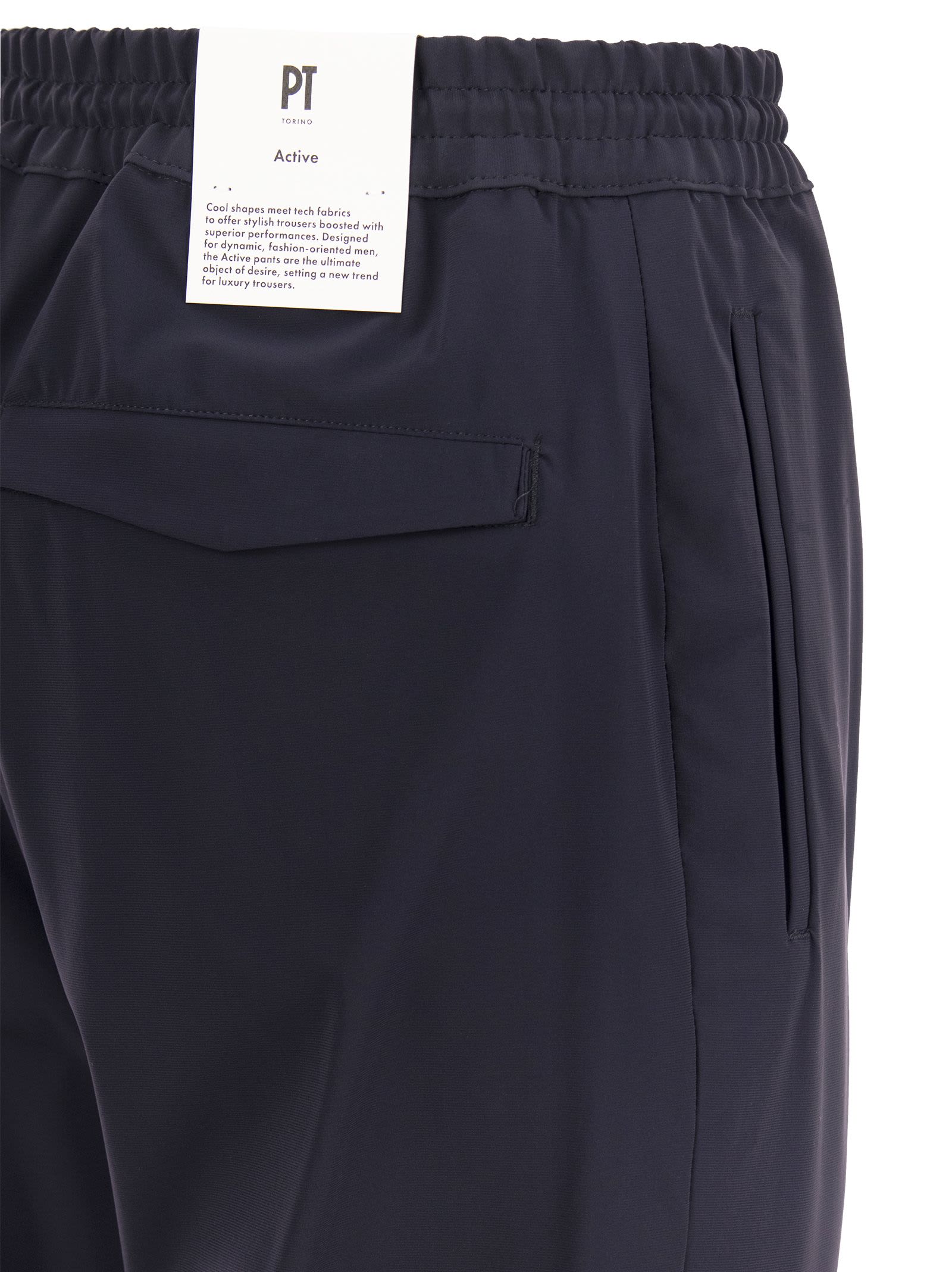 Shop Pt01 Omega Trousers In Technical Fabric In Navy