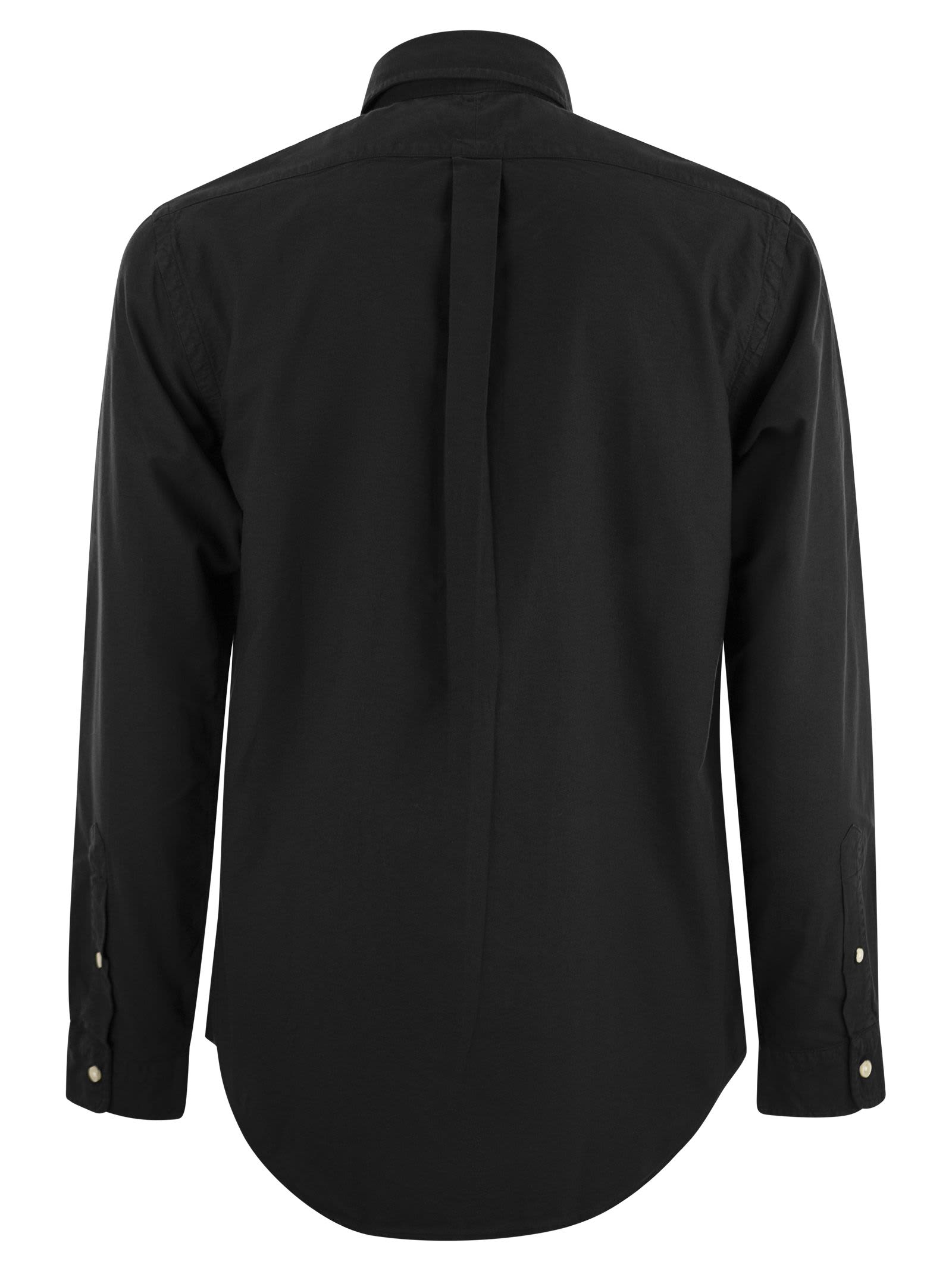 Polo Ralph Lauren Black Shirt With Pony Embroidery In Black
