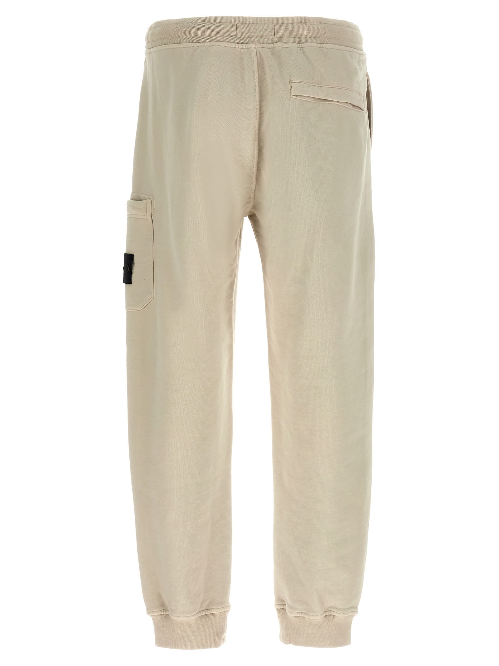 Stone Island Compass-badge Cotton Track Pants In White