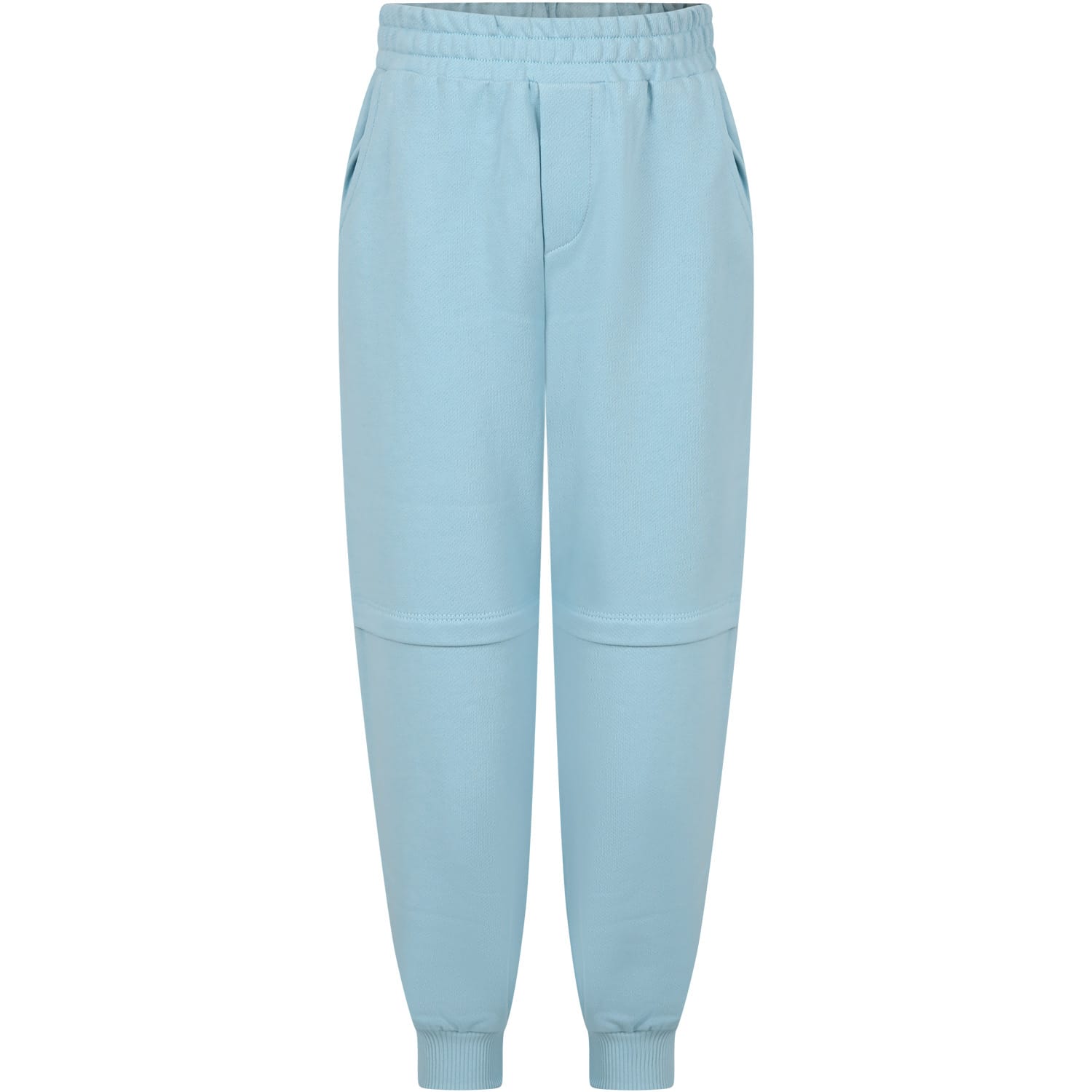 Emporio Armani Kids' Light Blue Trousers For Boy With The Smurfs In Sabbia