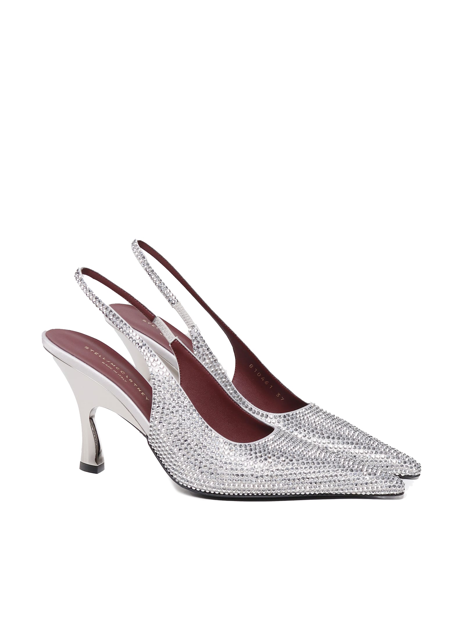 Stella Mccartney Elsa Shiny Pumps In Patent Leather In Silver