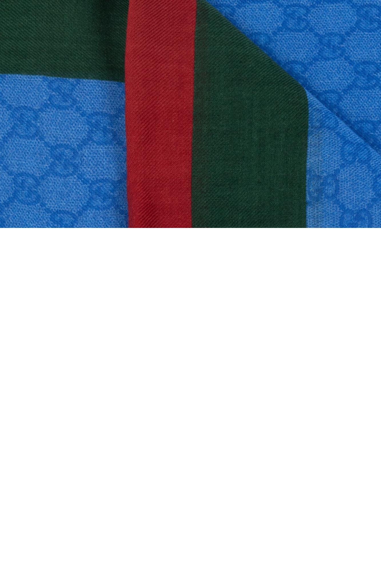 Shop Gucci Wool Scarf In Blue