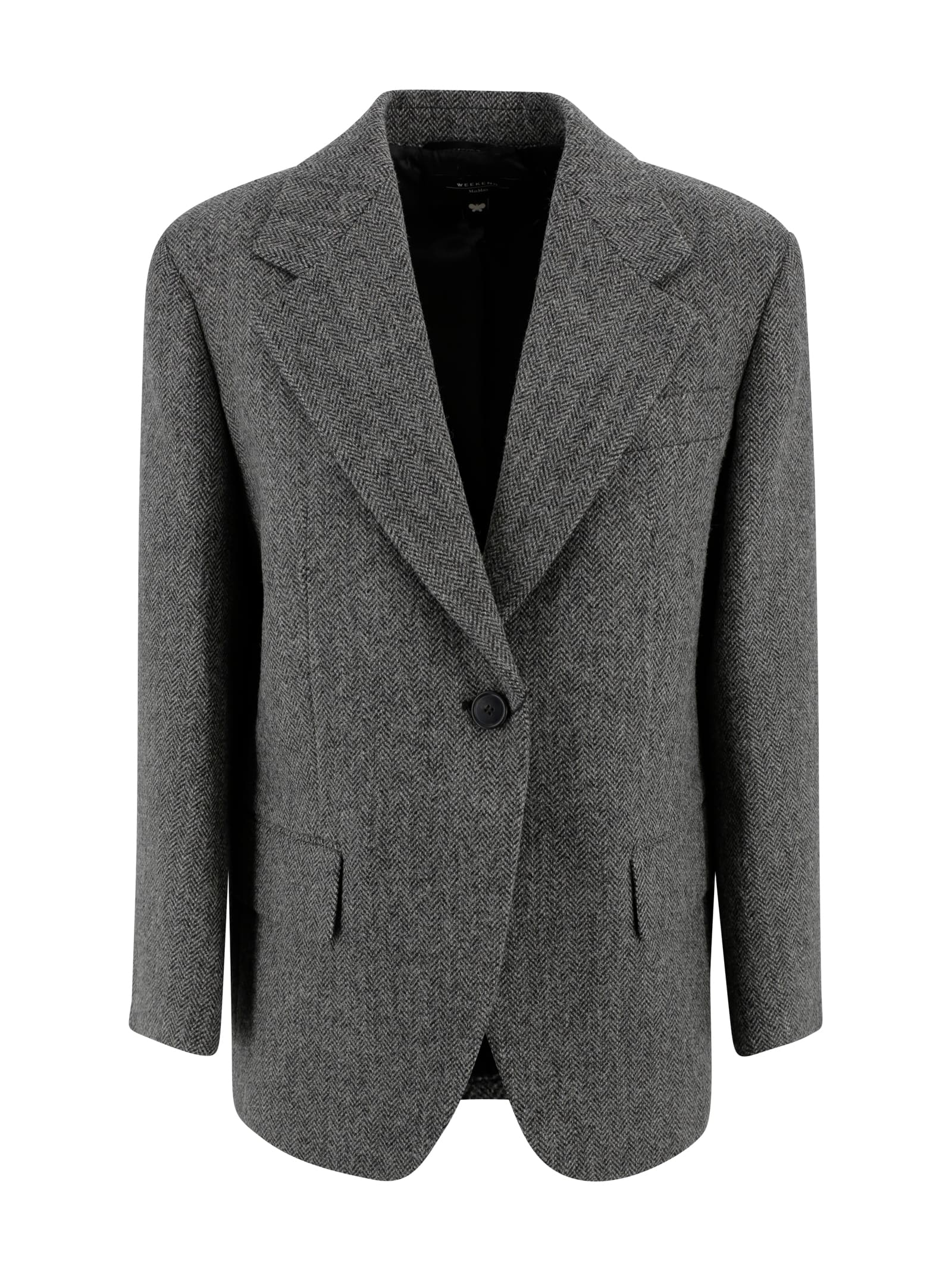 Weekend Max Mara Tronto Wool Single Breasted Blazer In Gray