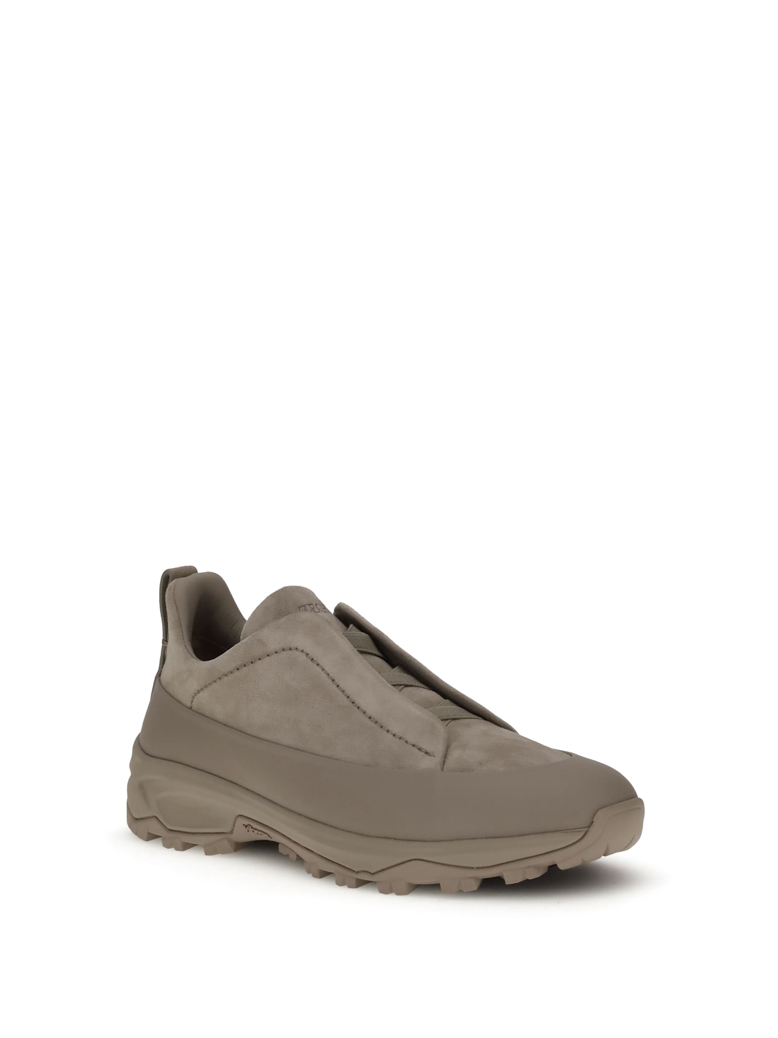 Zegna Triple Stitch Monte Sneakers In Gray