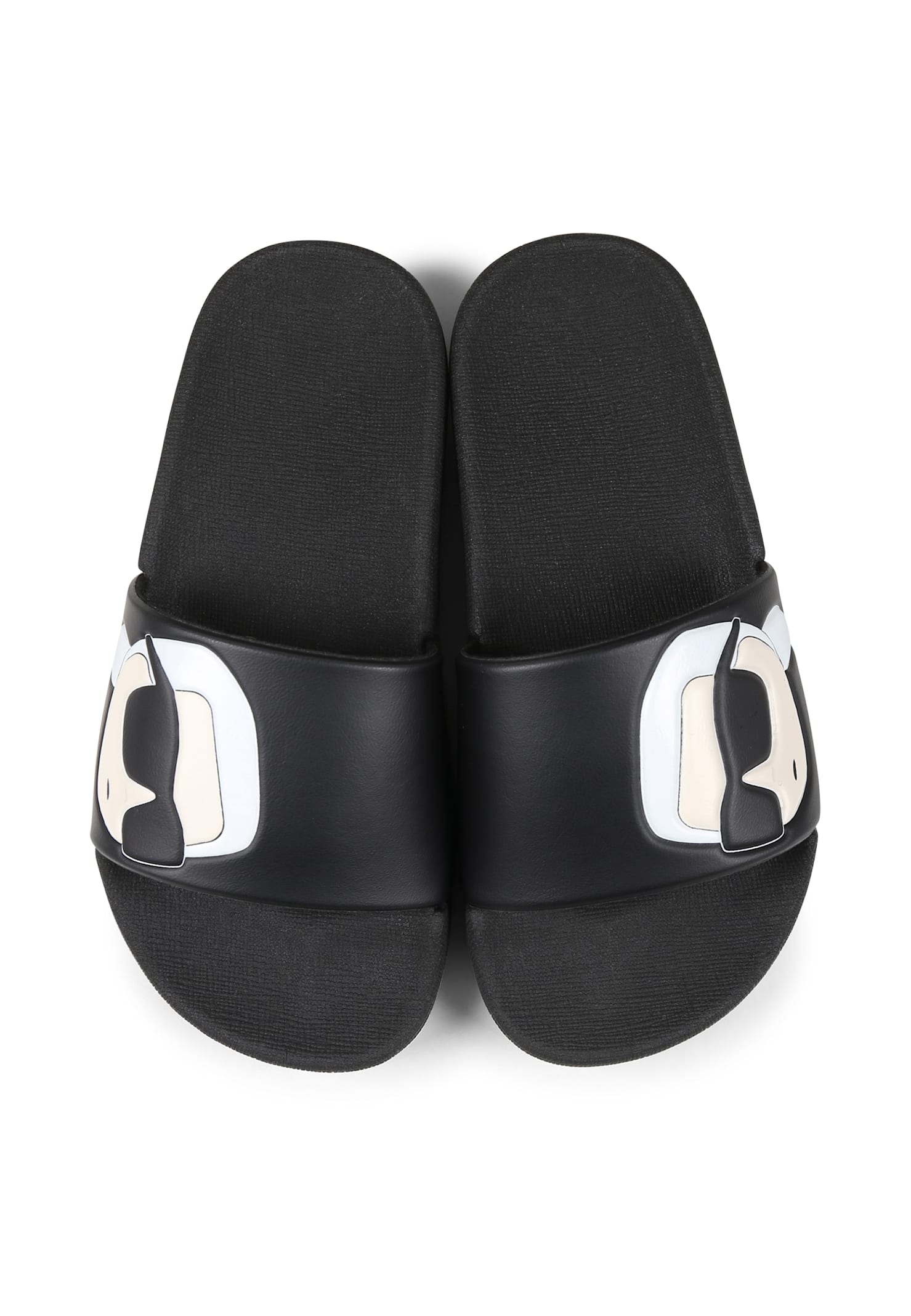 Karl Lagerfeld Black Slippers For Kids With