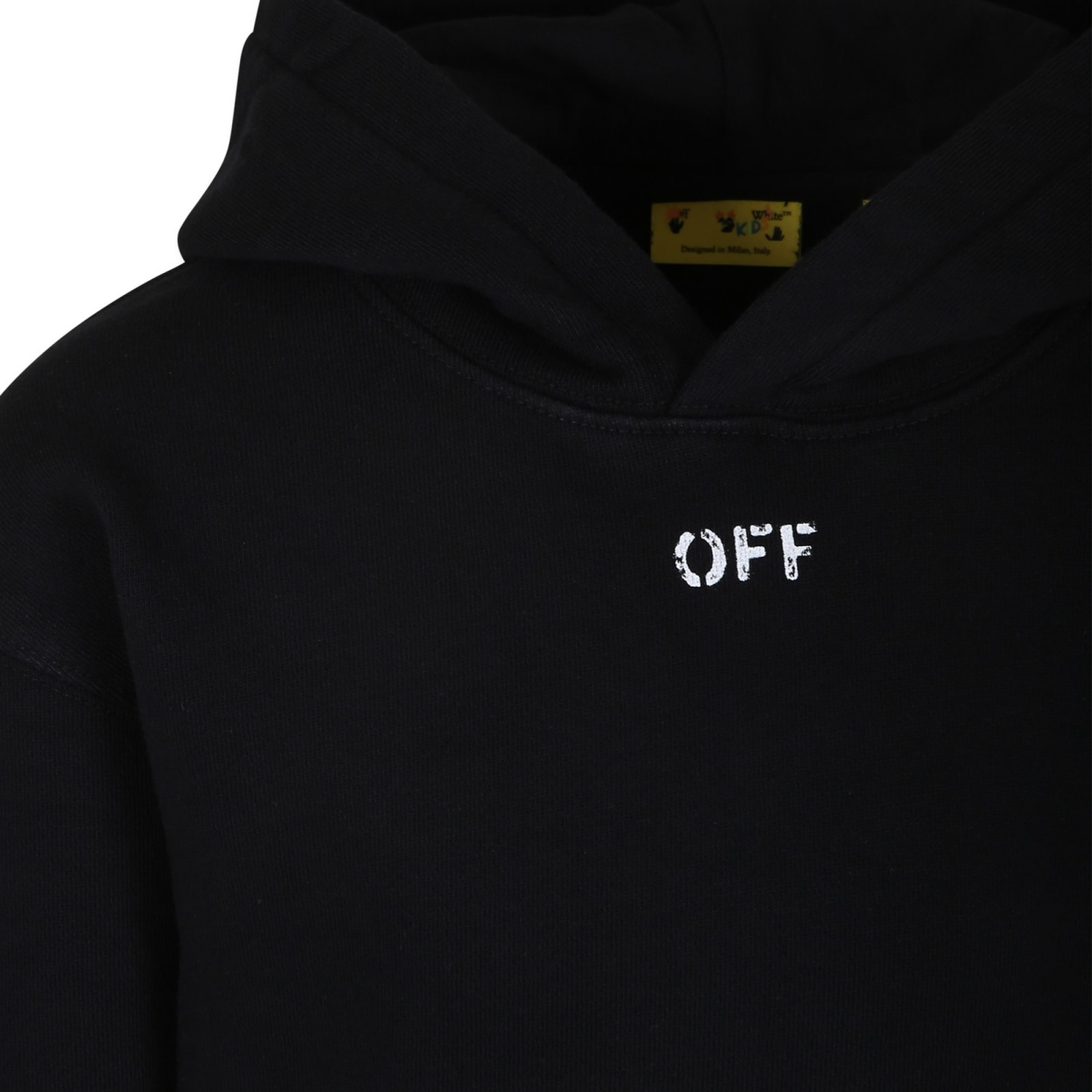 Off-white Black Sweatshirt For Boy With Logo In Black