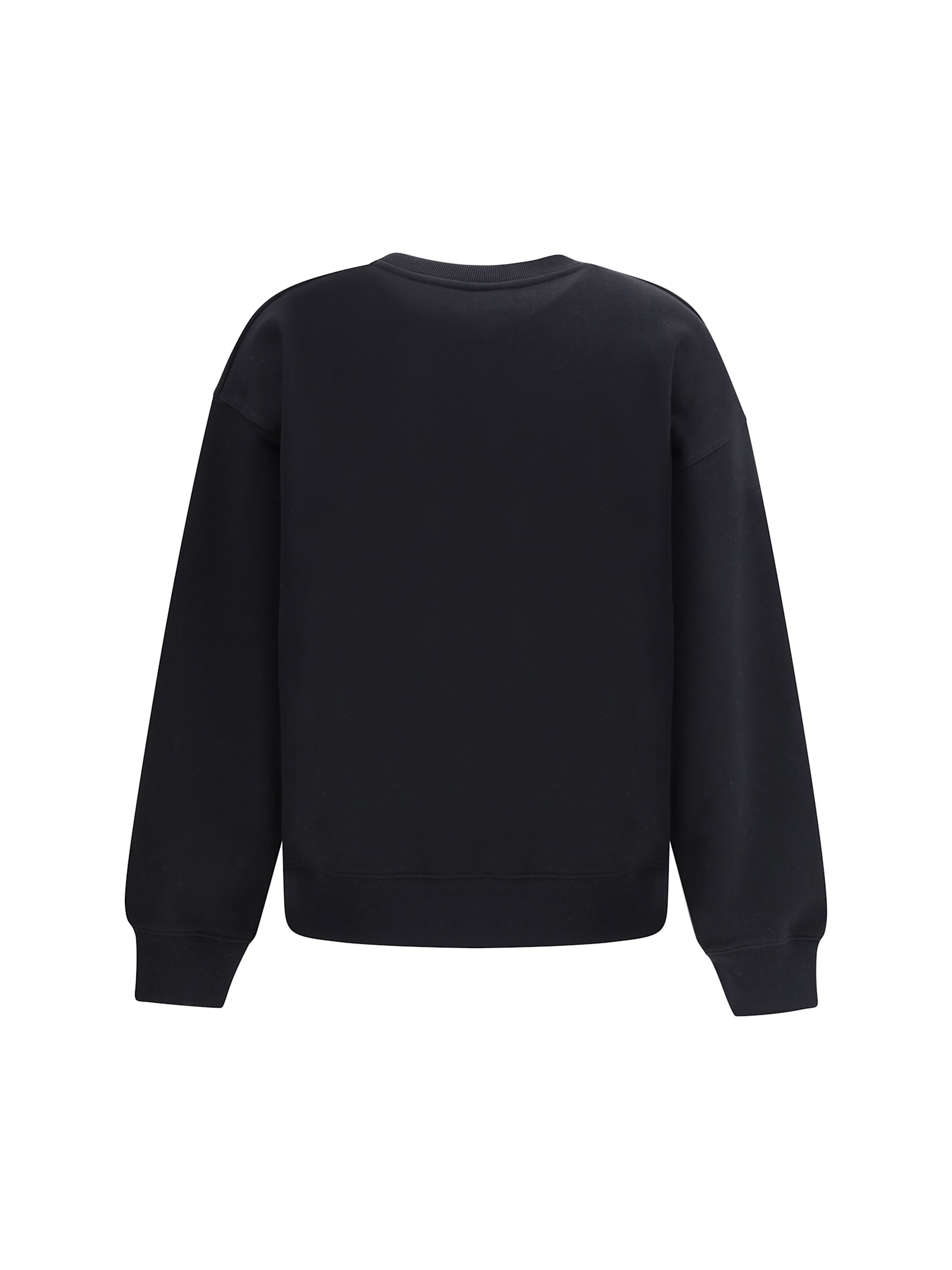 Maison Kitsuné Cotton Sweatshirt With Crew Neck And Ribbed Hem In Black
