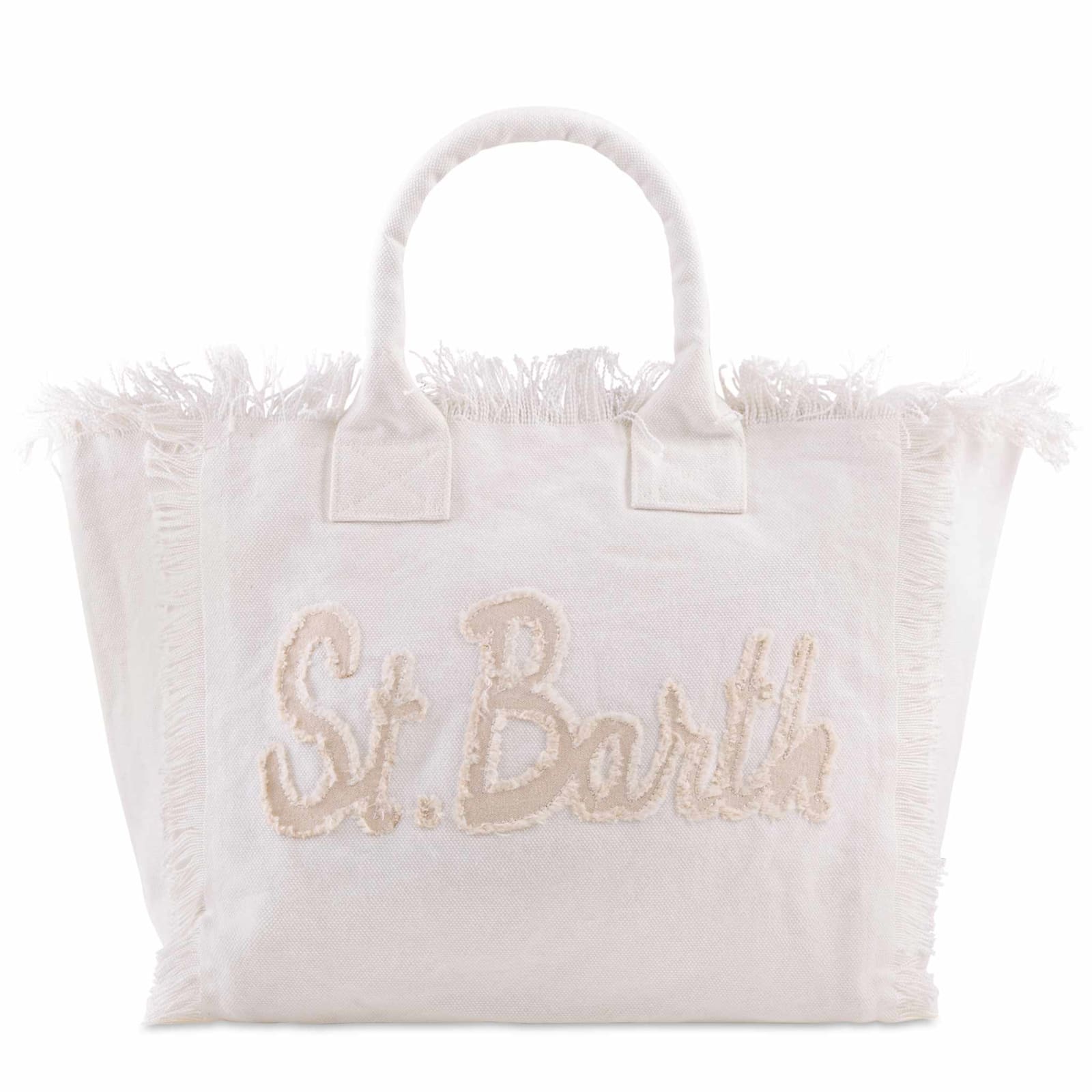 MC2 Saint Barth Vanity Creamy White Canvas Shoulder Bag