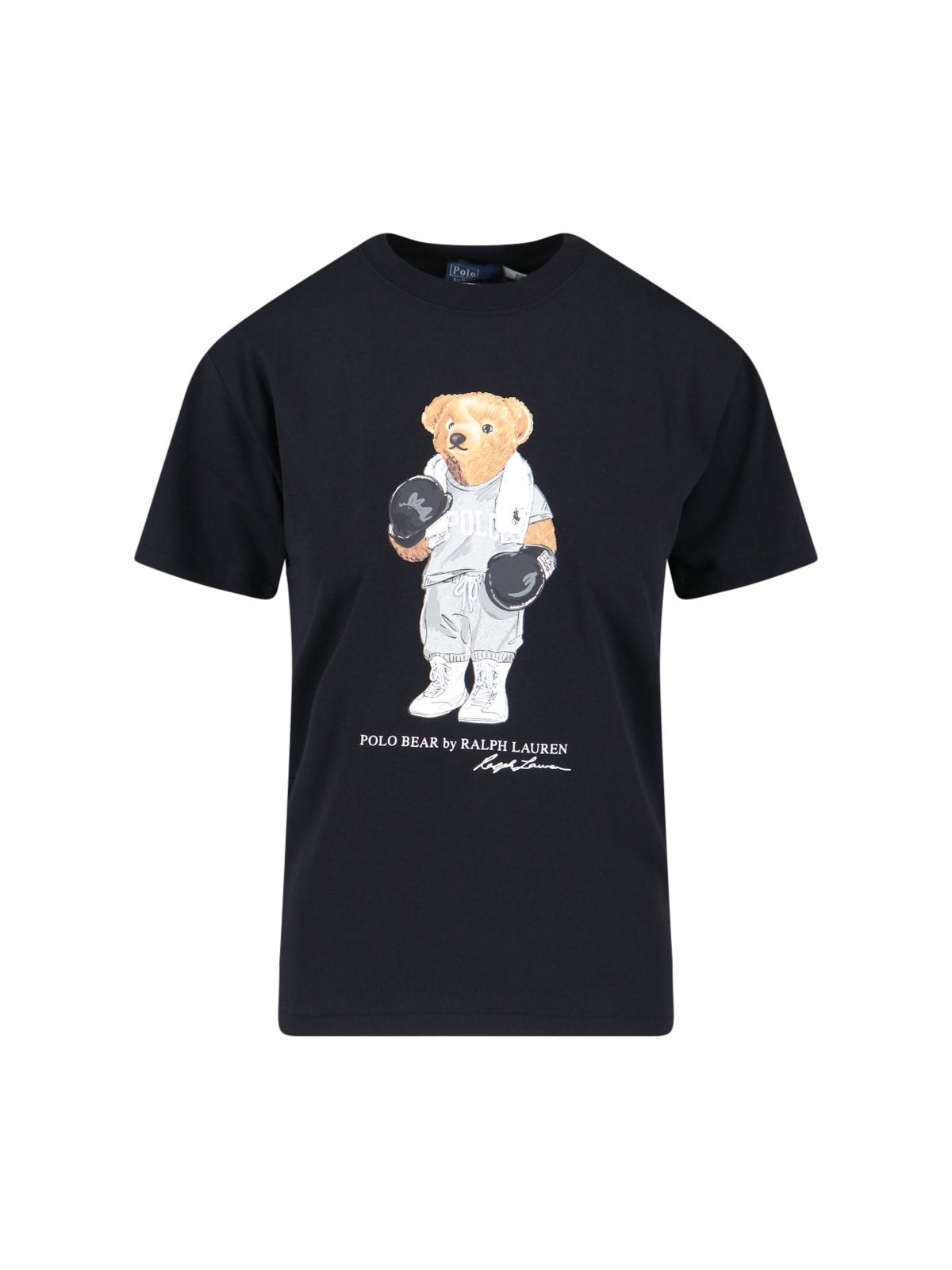 Polo Ralph Lauren Short Sleeve Cotton T-shirt With Iconic Polo Bear Design In Black