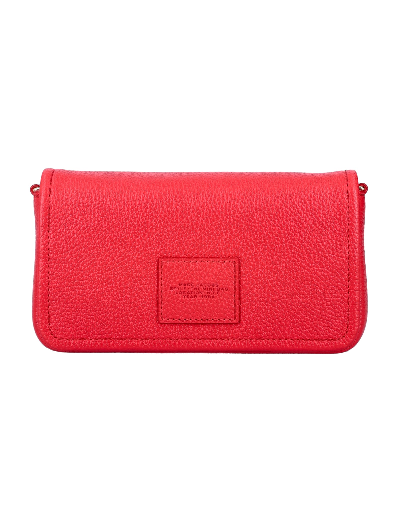 Shop Marc Jacobs The Leather Mini Bag In True Red