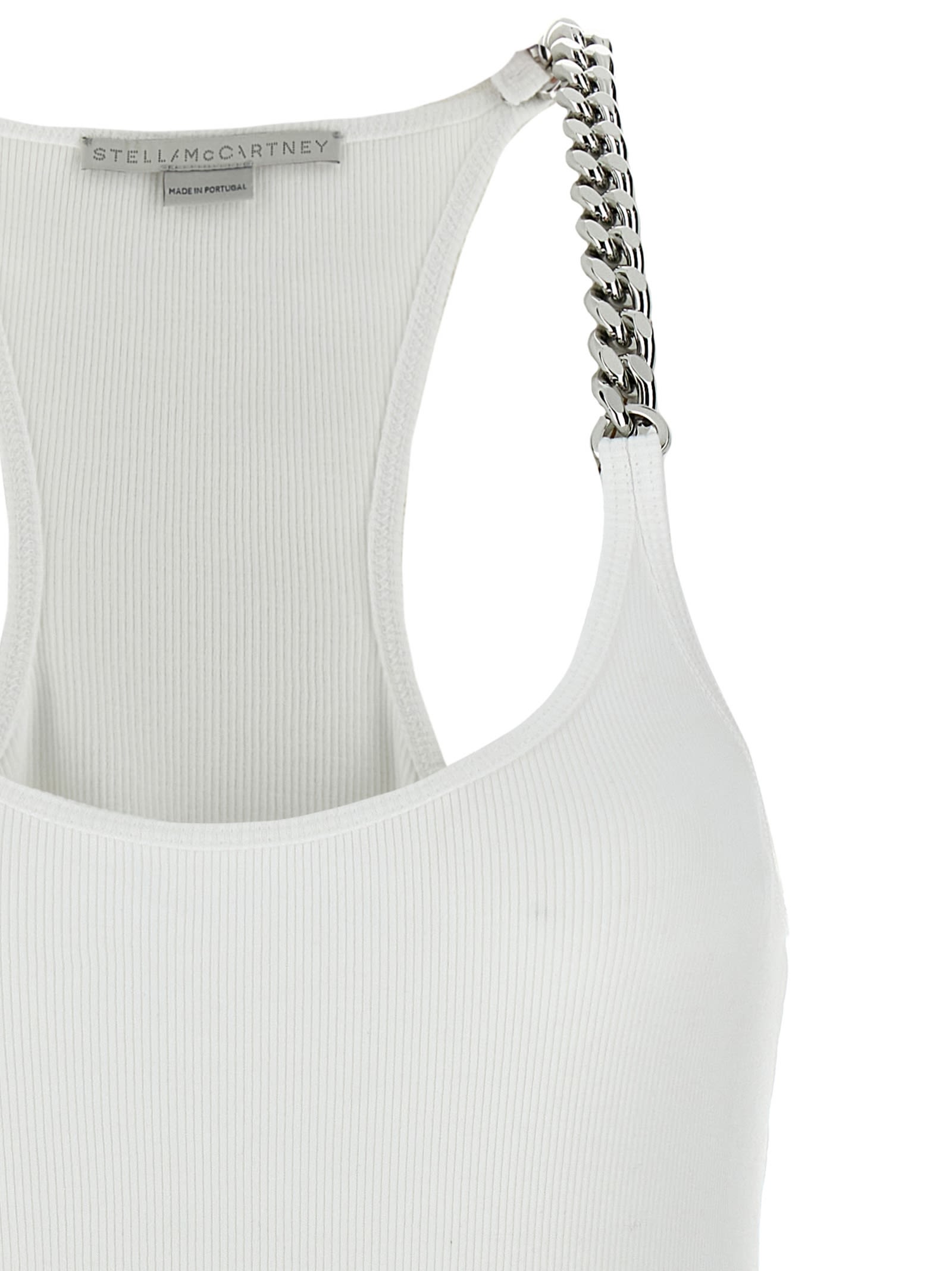Stella Mccartney Chain Straps Jersey Tank Top In White
