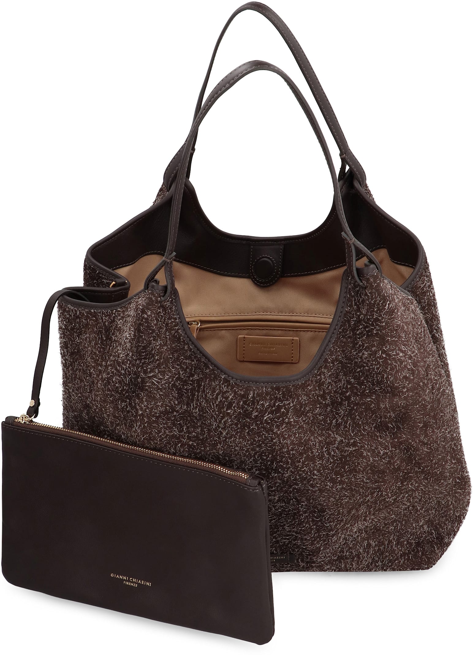 Shop Gianni Chiarini Dua Suede Handbag In Brown