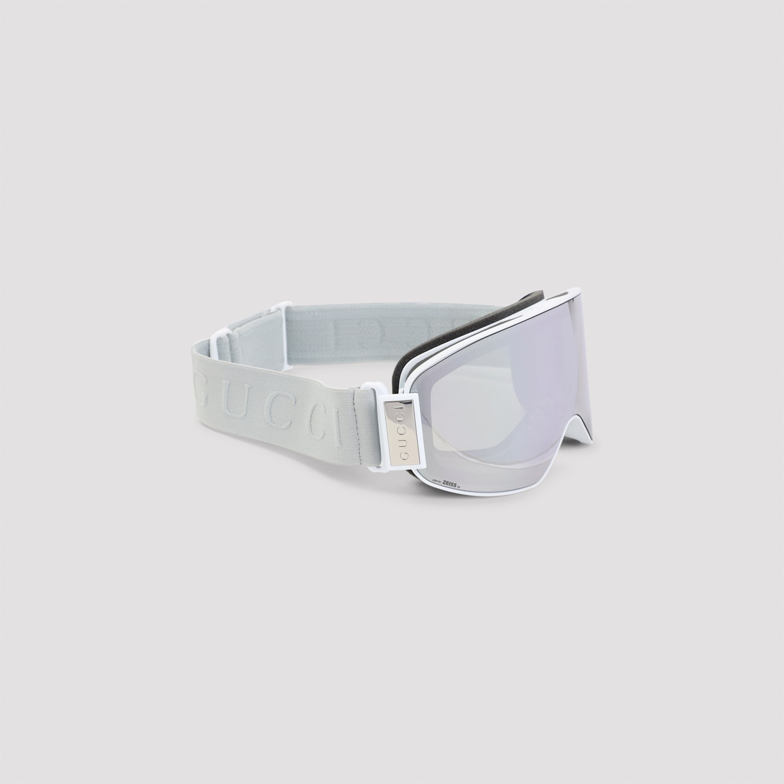 Gucci White Acetate Sunglasses In Silver