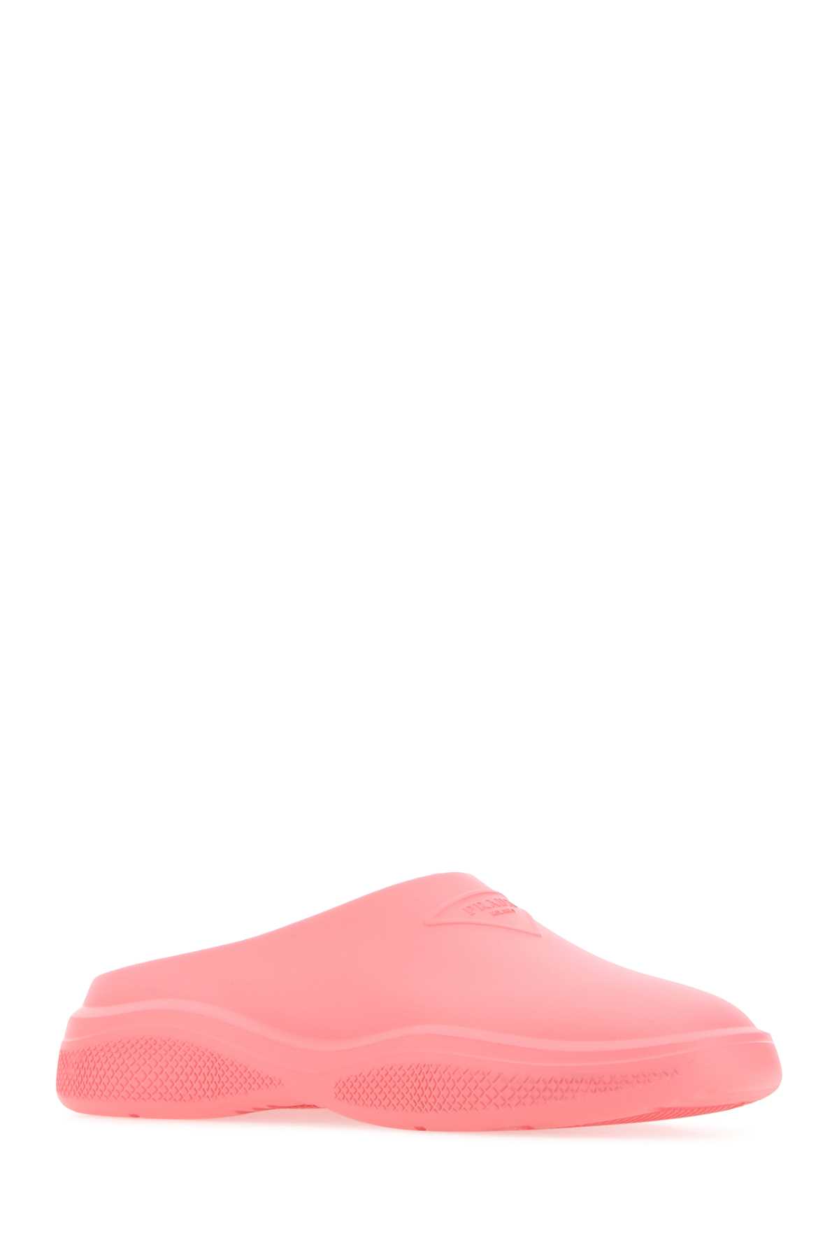 Shop Prada Dark Pink Rubber Slippers In F0638