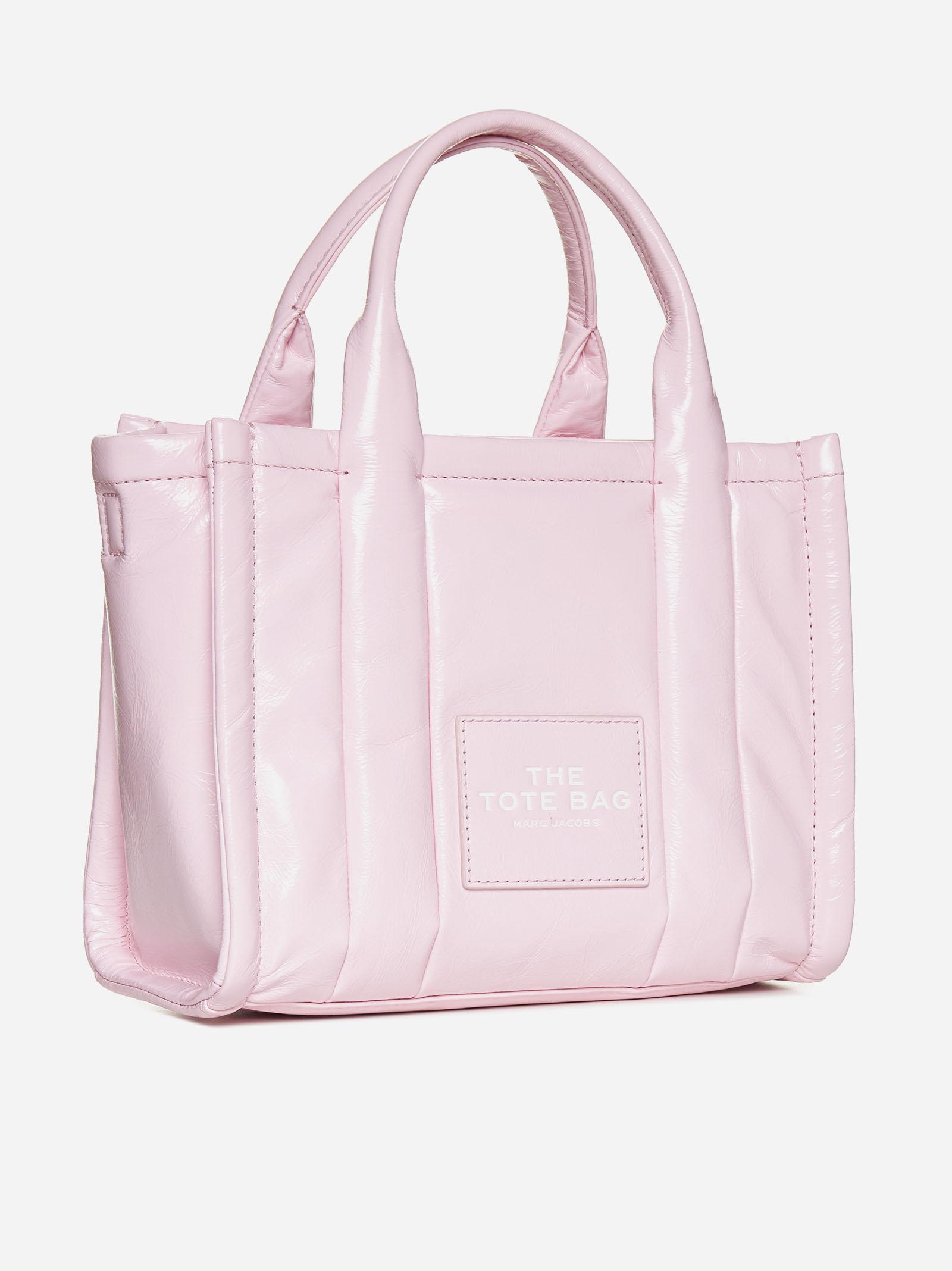 Shop Marc Jacobs The Mini Tote Leather Bag In Bubblegum