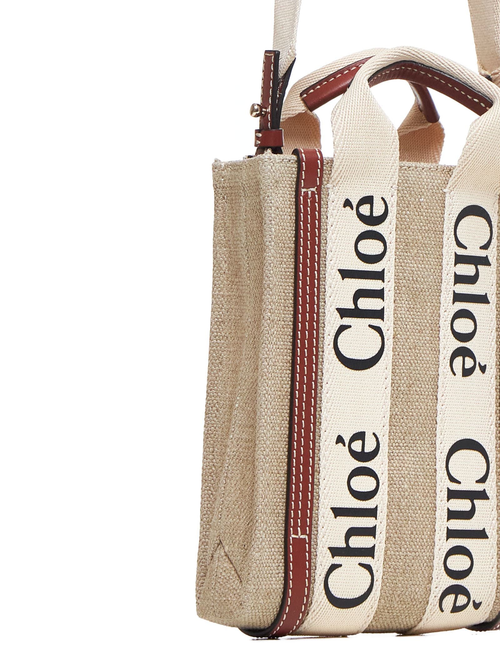 Shop Chloé Shoulder Bag In White-brown 1