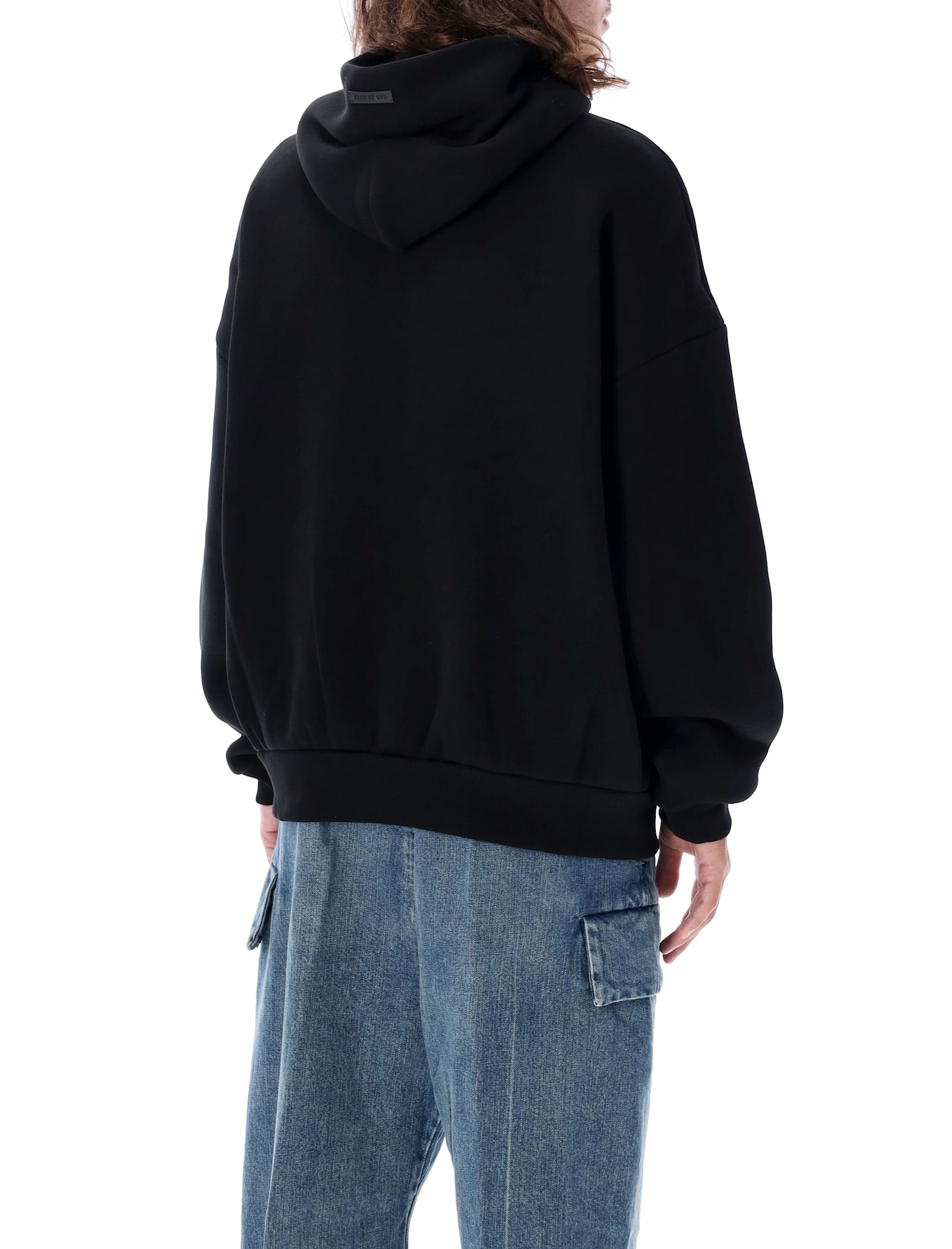 Shop Fear Of God Half Zip Hoodie In Black