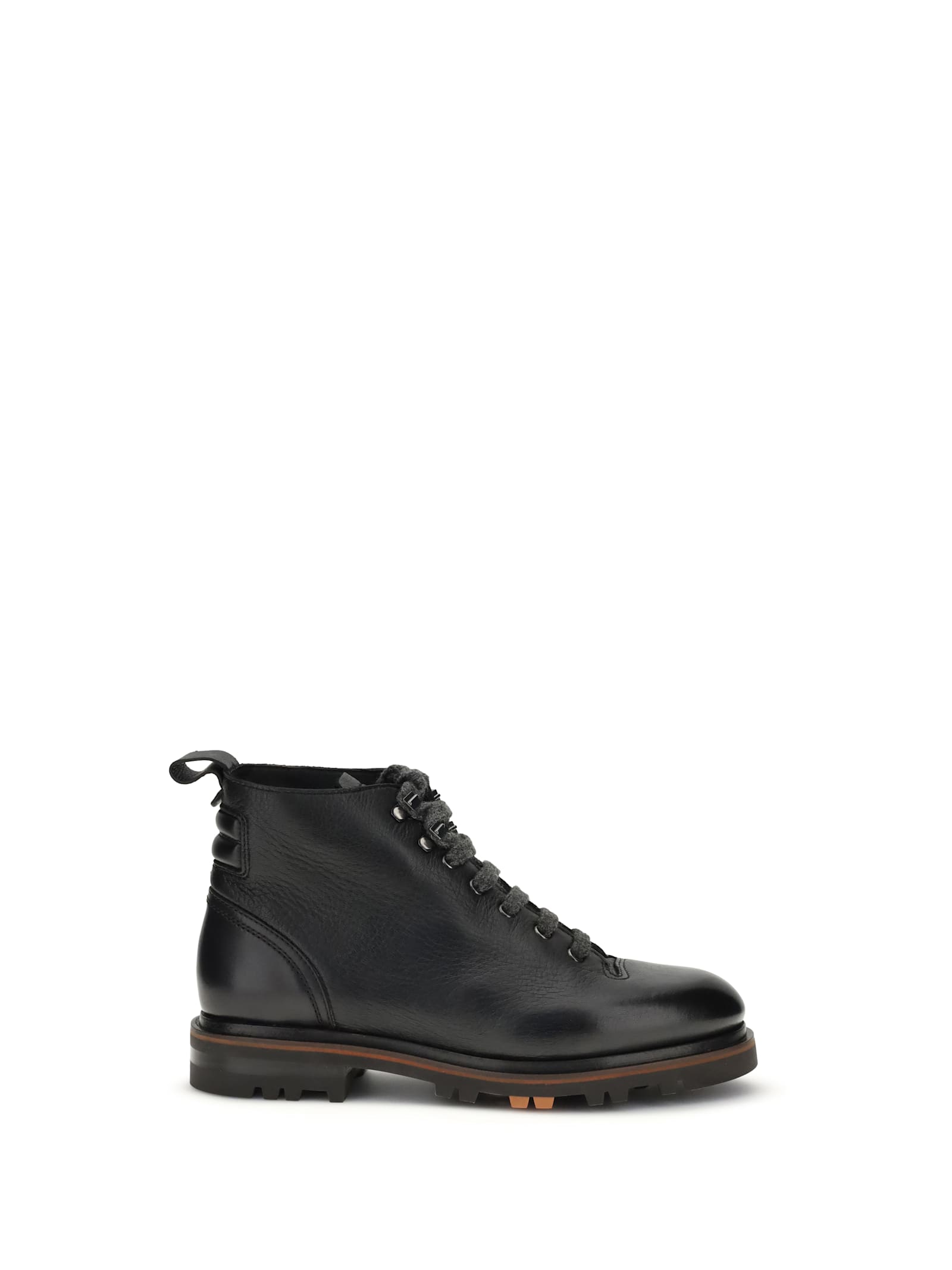 Santoni Lace-up Lugged-sole Boots In Brown