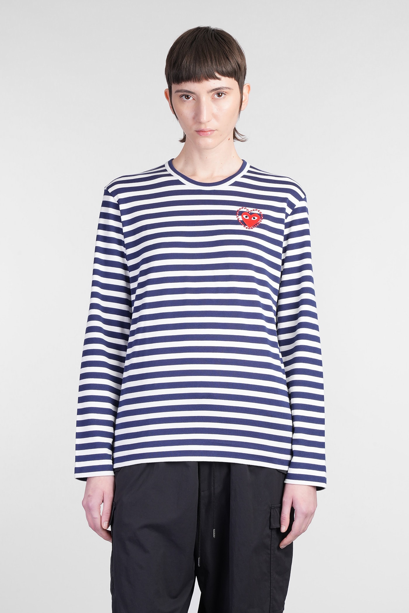 Comme des Garçons Play T-shirt In Blue Cotton