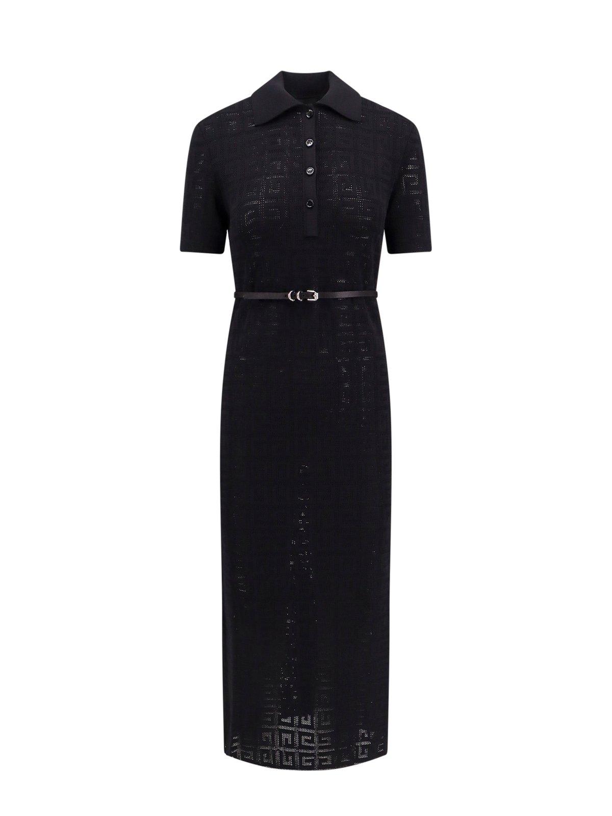 Shop Givenchy Voyou 4g Jacquard Polo Dress In Black