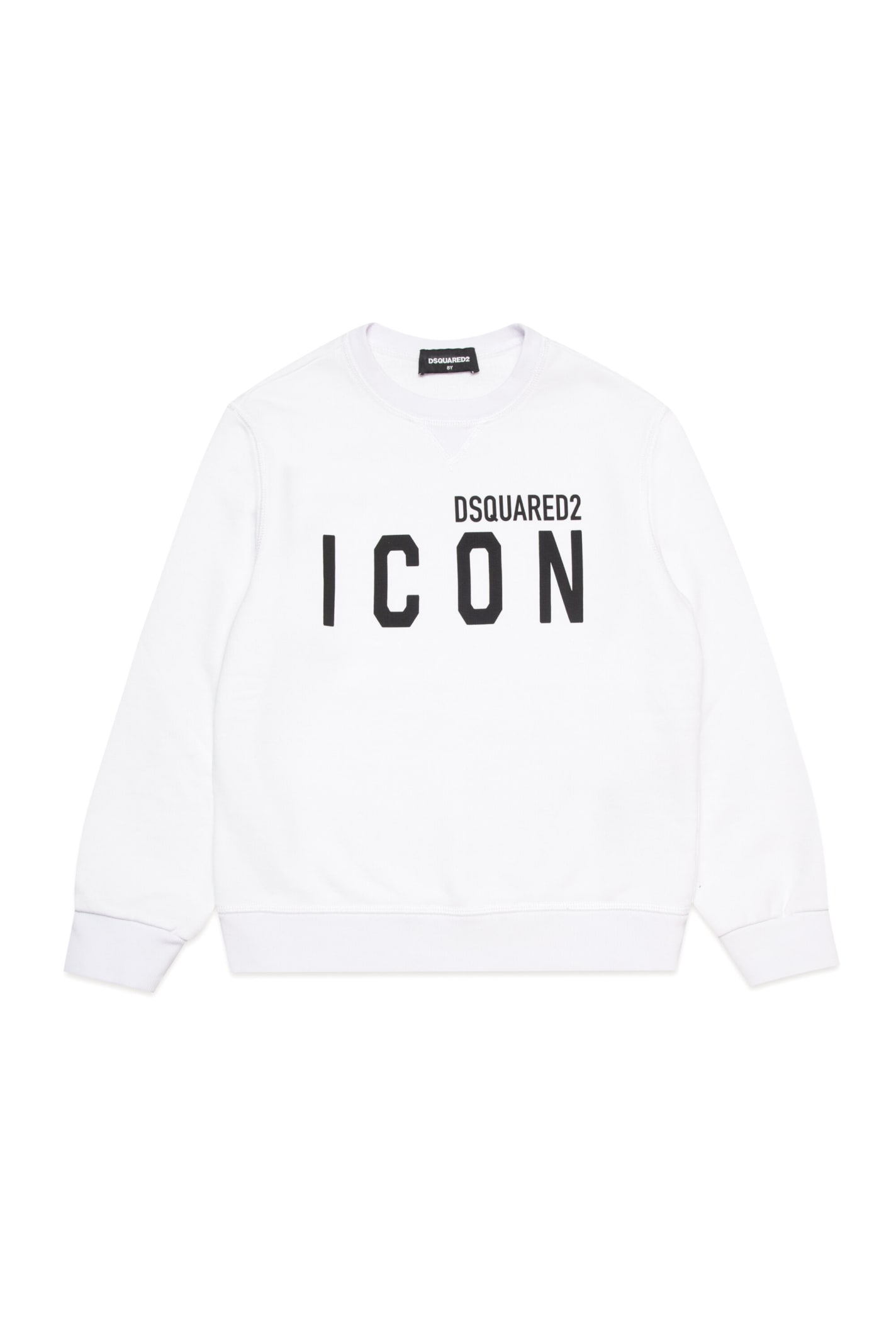 Shop Dsquared2 D2s411u Relax-icon Sweat-shirt Dsquared Cotton Crew-neck Sweatshirt With Icon Logo In White