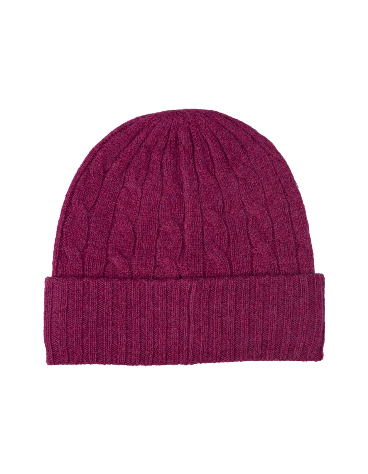 Shop Ralph Lauren Plum Hthr Cable-knit Wool-cashmere Beanie In Purple