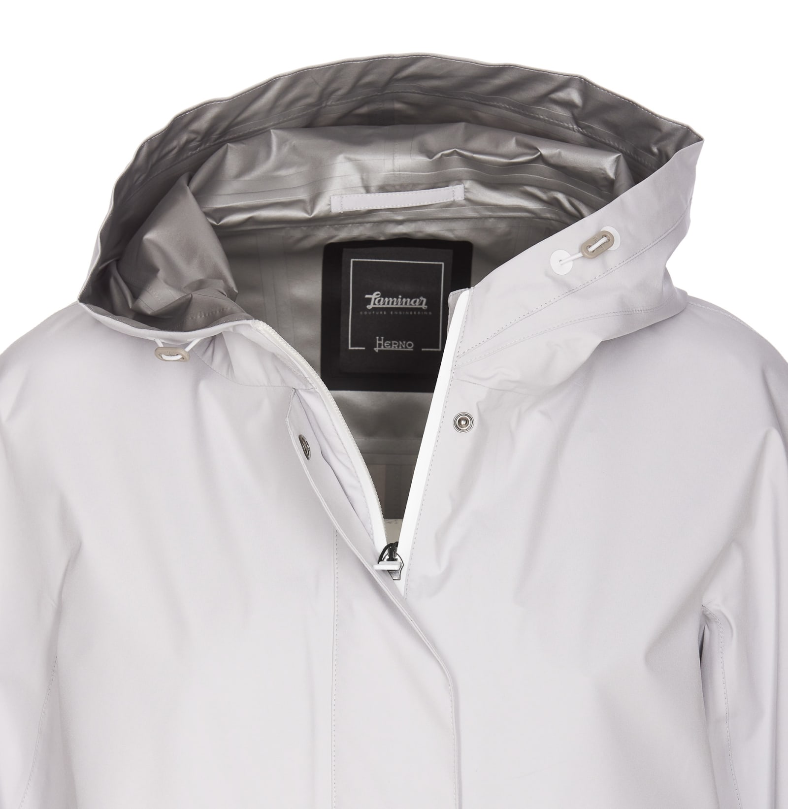 Shop Herno A-shape Laminar In Gore Tex Paclite In Chantilly (white)