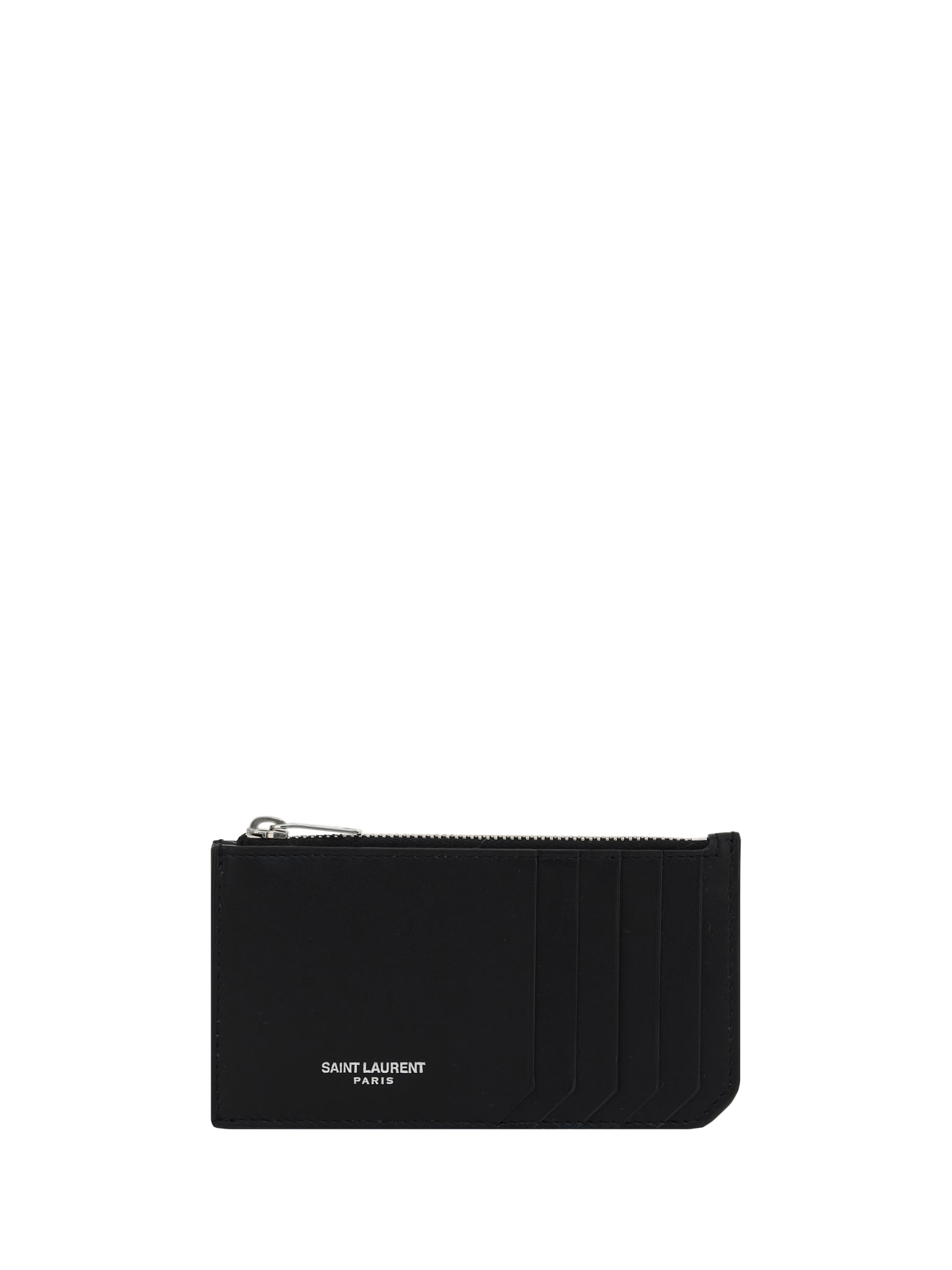 Shop Saint Laurent Card Holder In Nero