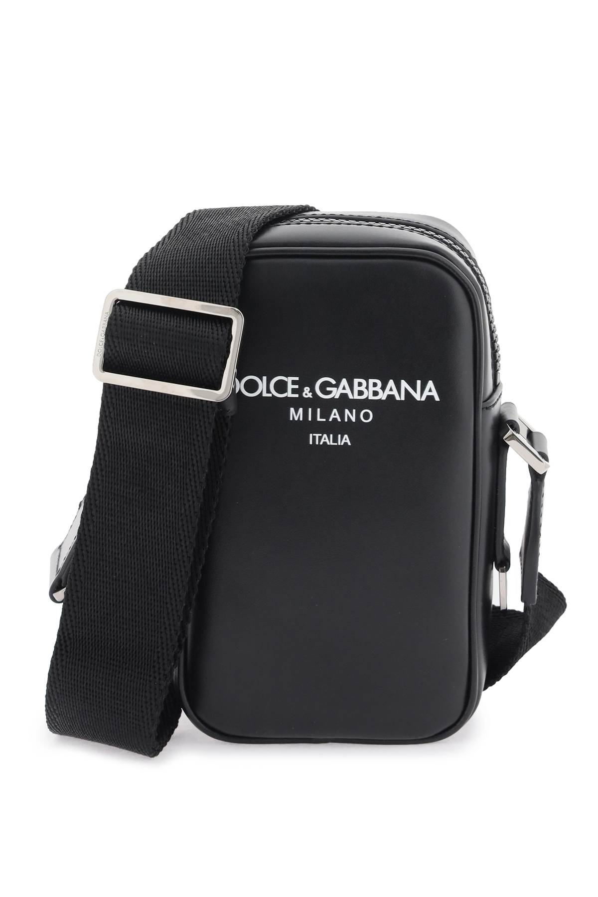 Shop Dolce & Gabbana Small Leather Crossbody Bag In Dg Milano Italia