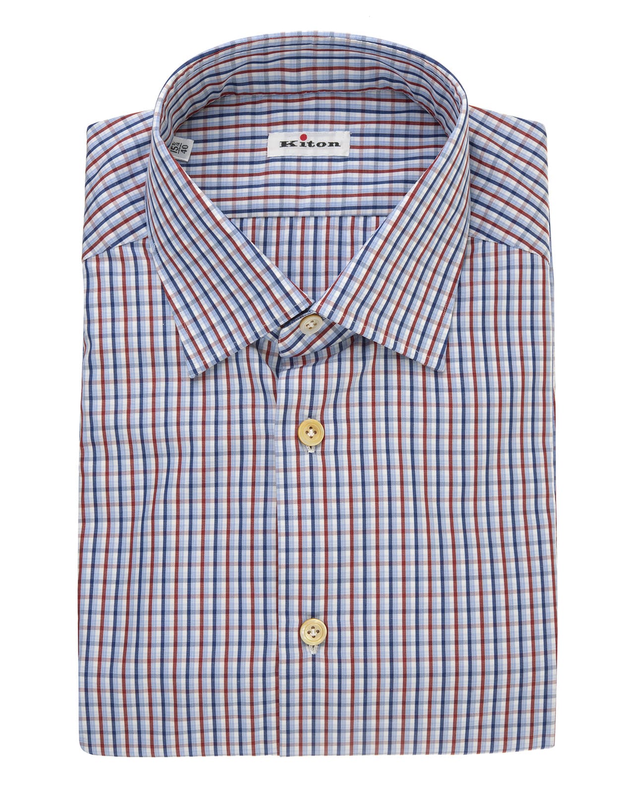 Kiton Man Shirt With Multicolor Vertical And Horizontal Stripes