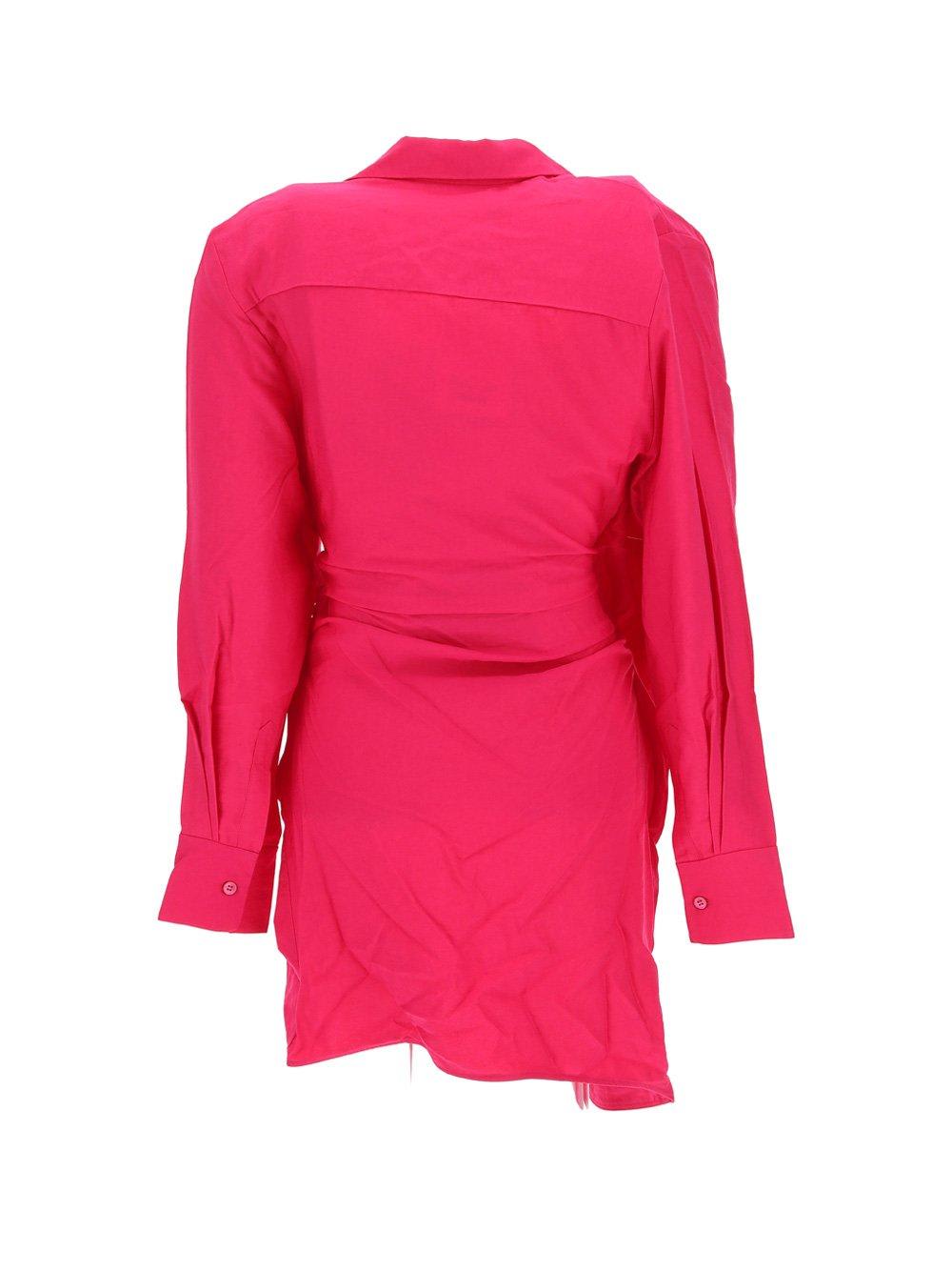 Shop Jacquemus Ruched Mini Dress In Pink