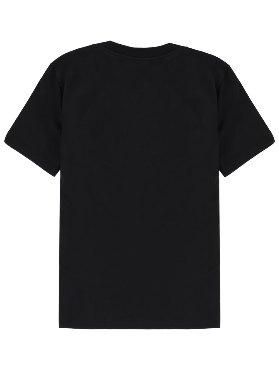 Msgm Crew Neck Short Sleeve Fitted Top In Black
