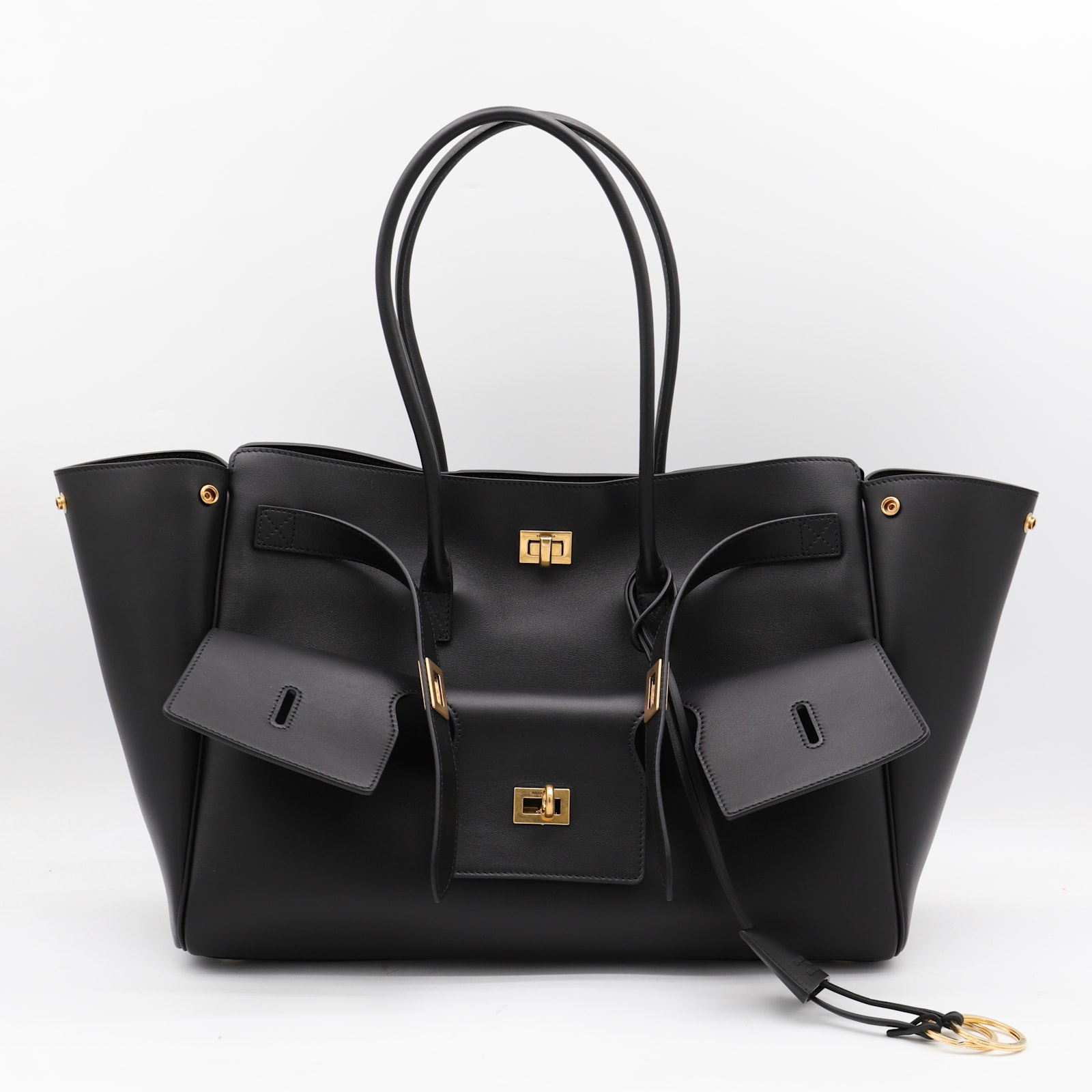 Black Leather Carry All Bel Air Backpack