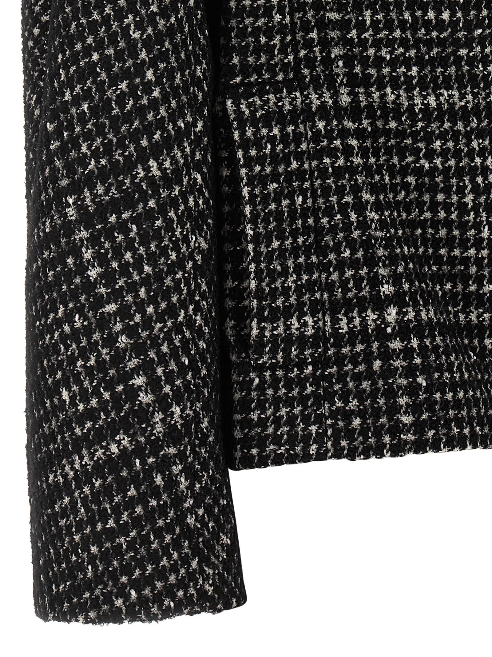 Dolce & Gabbana Houndstooth Wool-blend Jacket In Multi