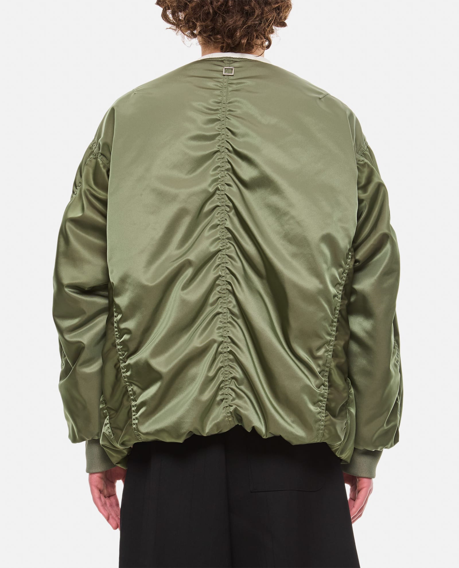 Shop Wooyoungmi Nylon Bomber Jacket In Green