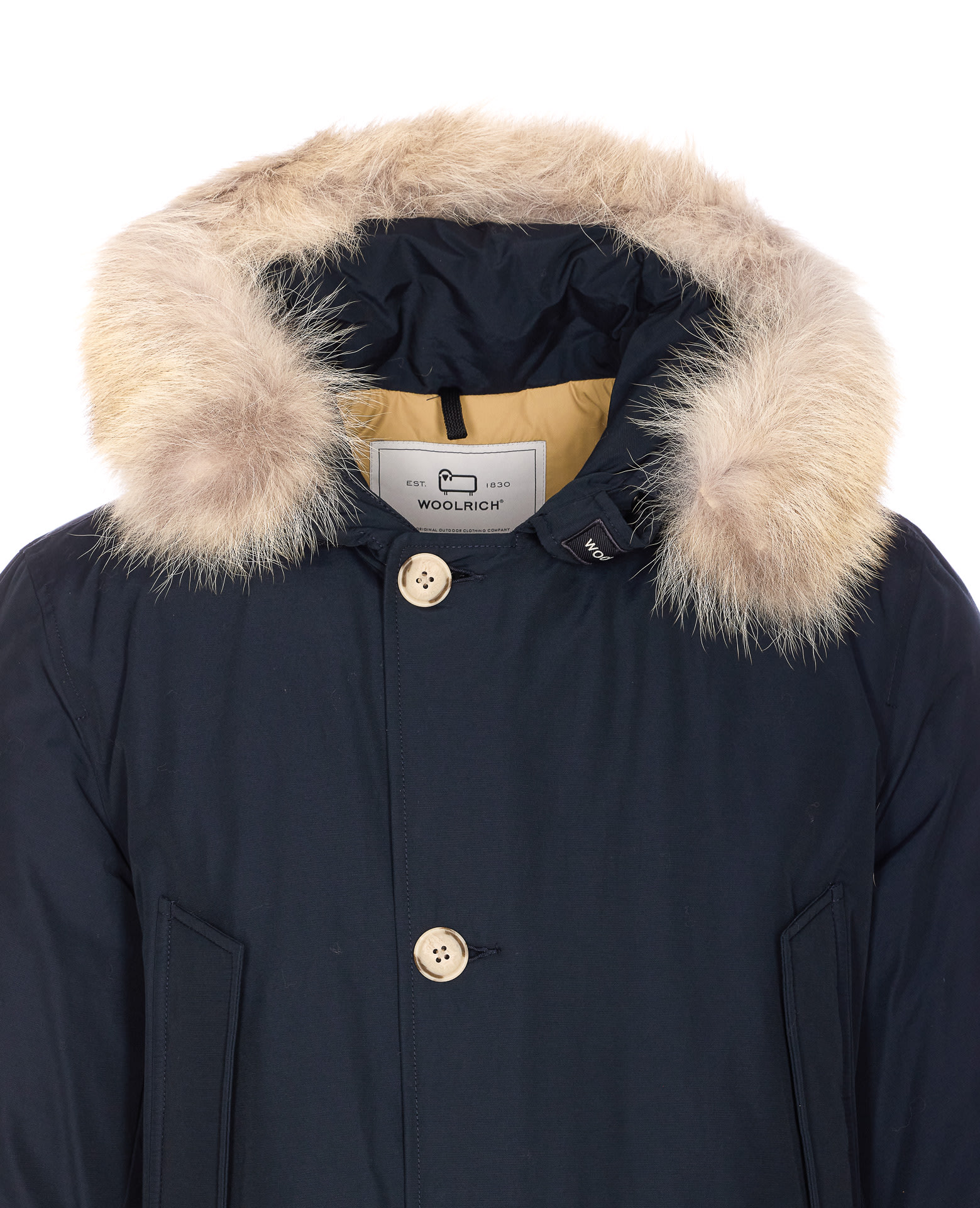 Woolrich Arctic Parka With Removable Fur, Blue In Blue