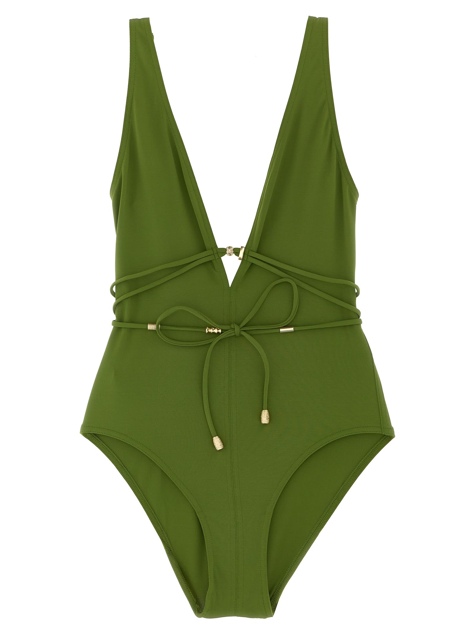 Eres V-neckline Swimsuit With Waist Tie Detail