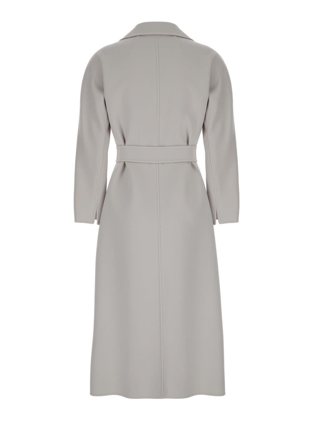 Shop 's Max Mara Esturia Light Grey Coat With Matching Belt In Wool Woman In Grigio