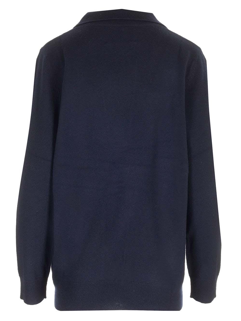 Lisa Yang Josefine Cream Sweater In Blue