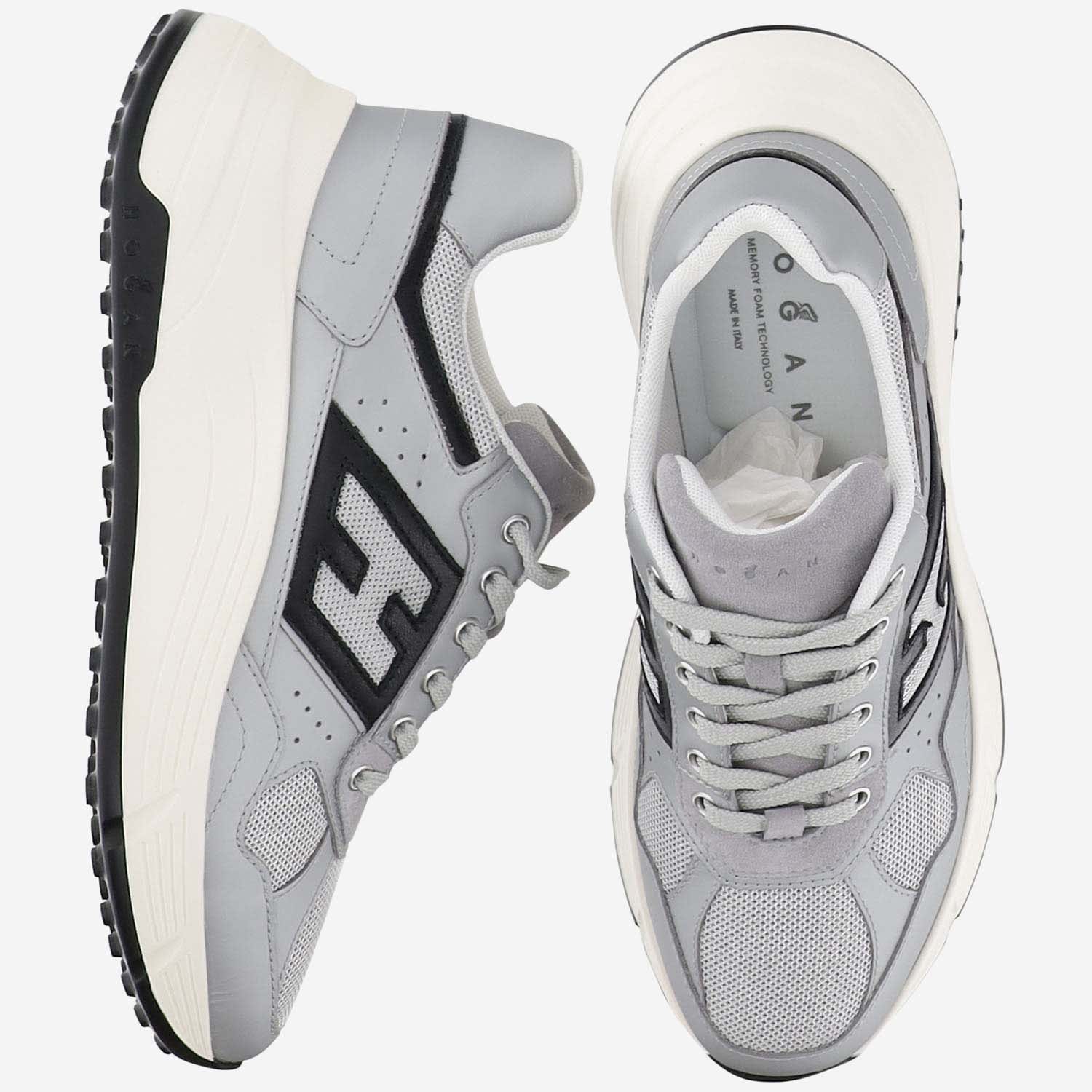 Hogan Side Logo Patch Platform Sneakers In Silver