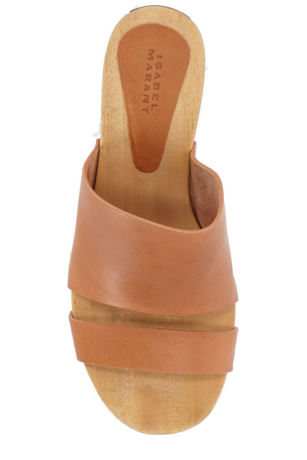Shop Isabel Marant Hyun Round Toe Clogs In Natural