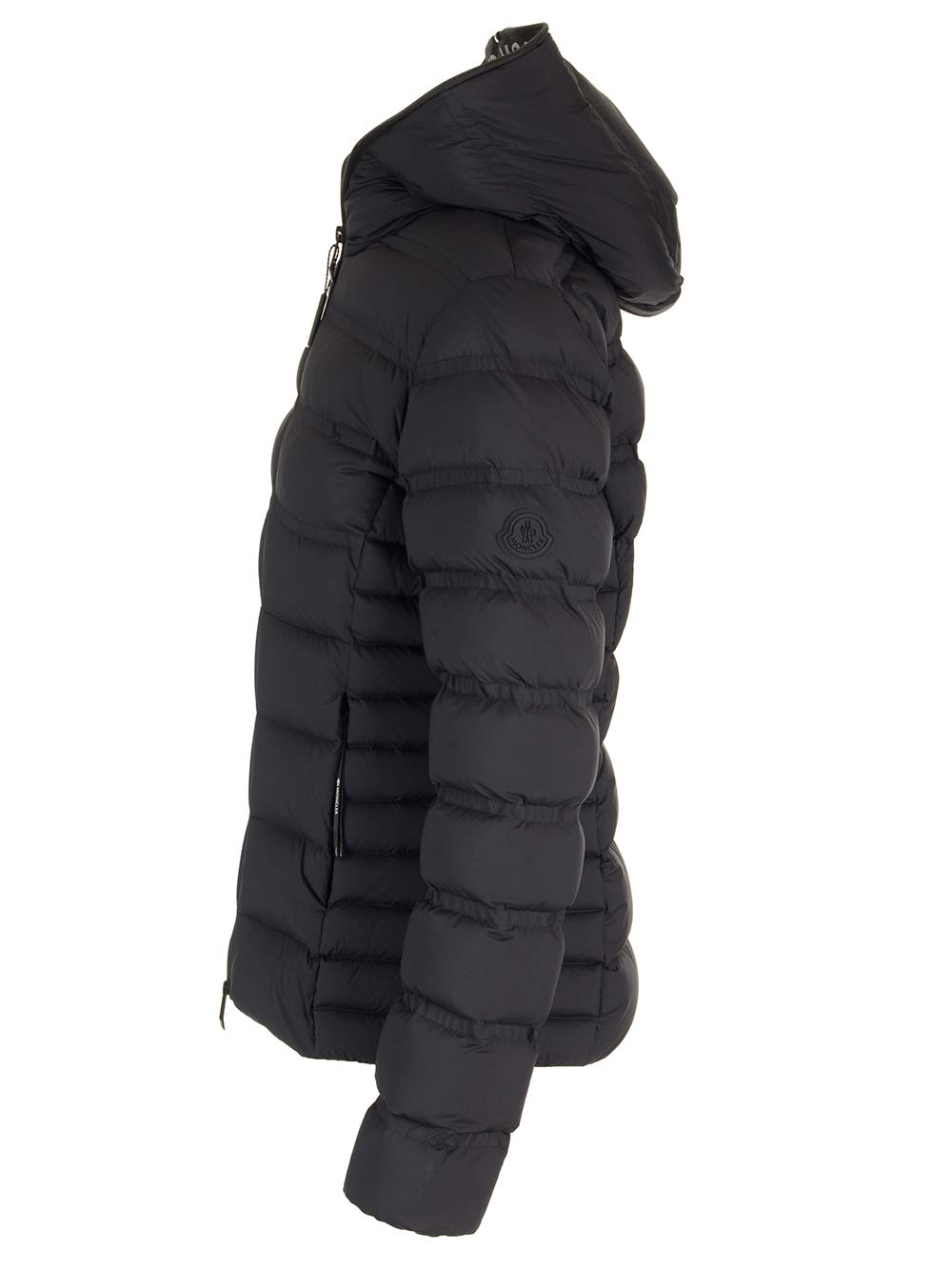 Shop Moncler Short Fitted Down Jacket In Black