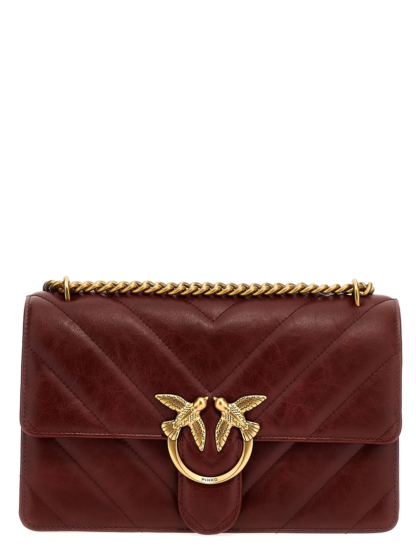 Pinko Love One Classic Crossbody Bag In Bordeaux