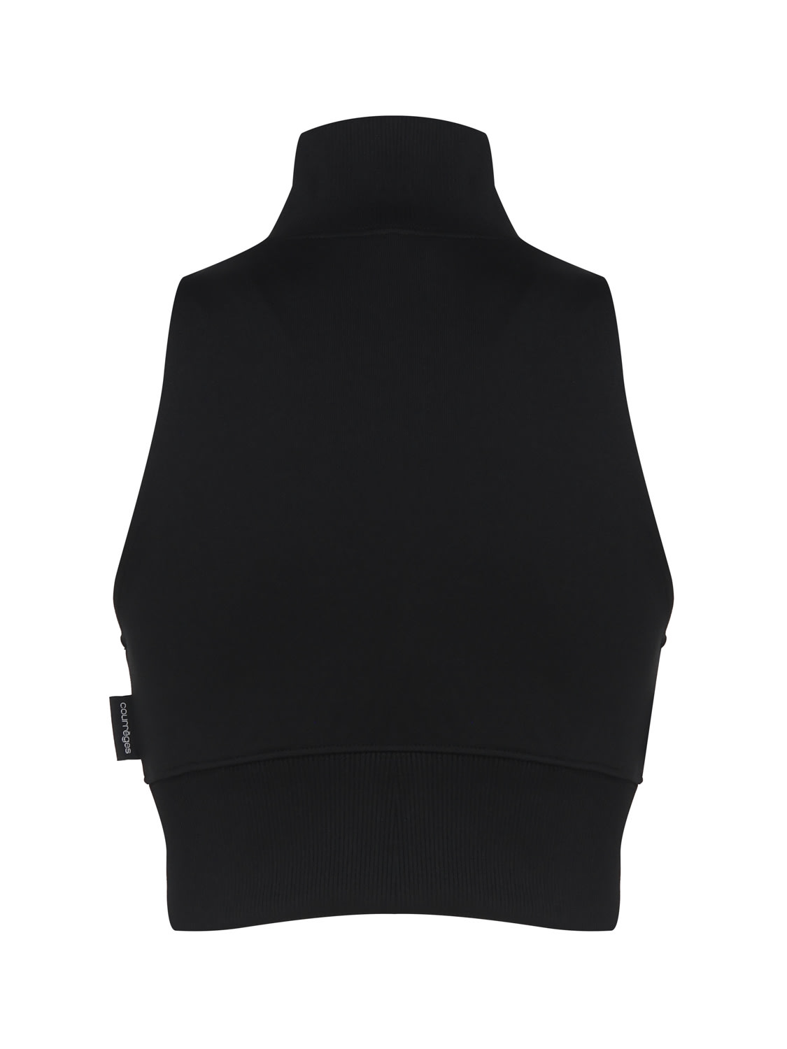 Shop Courrèges Ribbed Vest With Contrasting Color Logo On The Front In Black