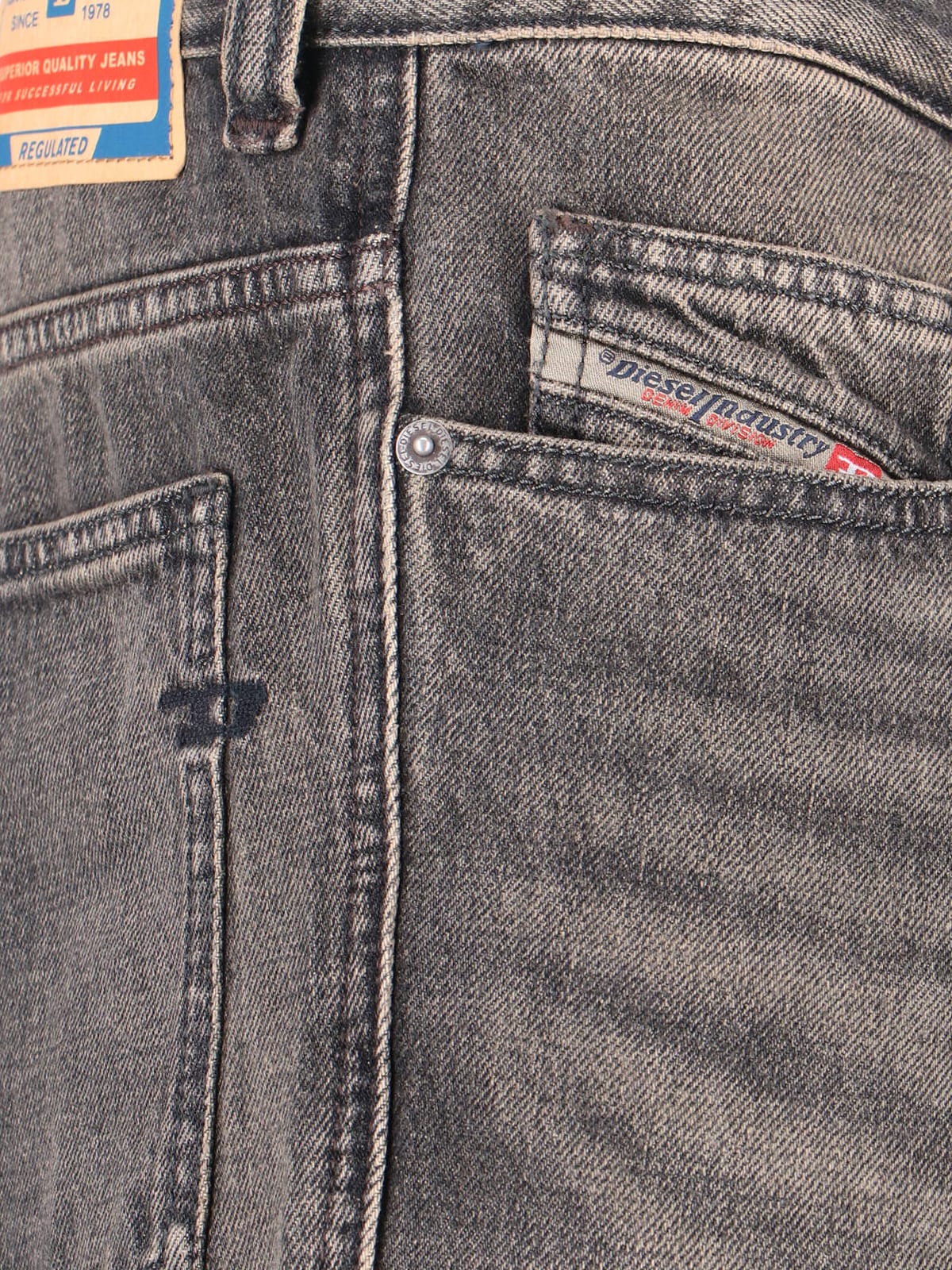 Diesel Bootcut Faded Jeans In Gray